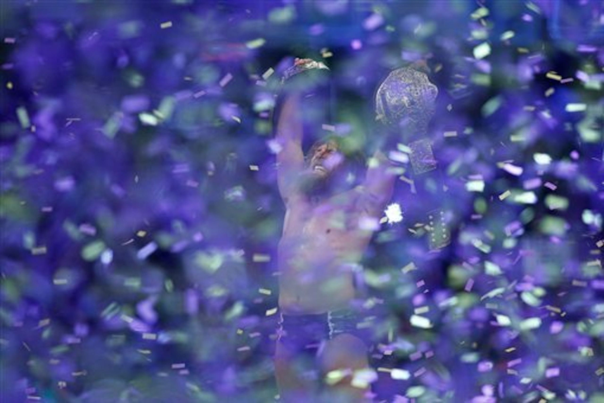 Daniel Bryan celebrates at WrestleMania.