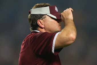 MIAMI GARDENS, FL - DECEMBER 31: Head coach Dan Mullen of the Mississippi State Bulldogs reacts during the second half of the Capital One Orange Bowl game against the Georgia Tech Yellow Jackets at Sun Life Stadium on December 31, 2014 in Miami Gardens, F