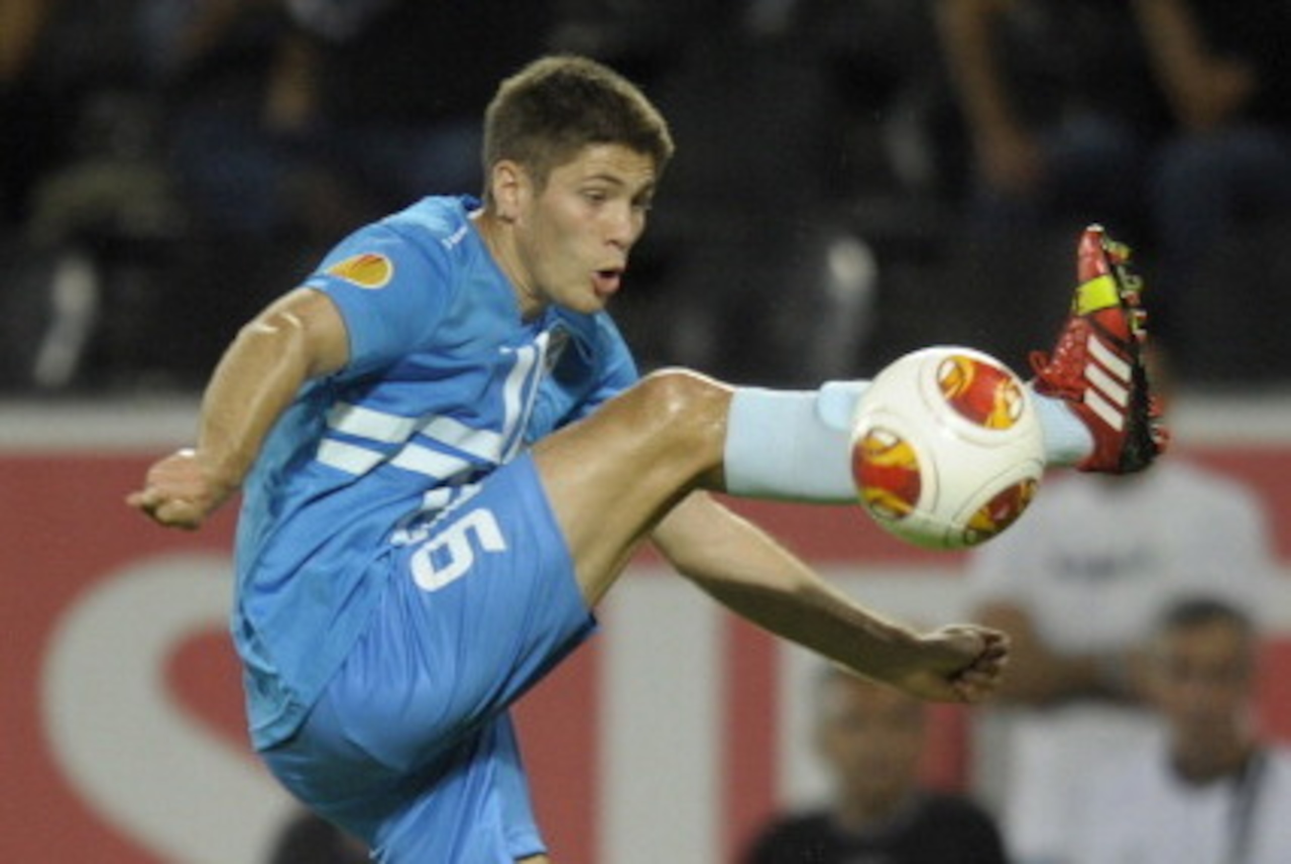 GUIMARAES, PORTUGAL - SEPTEMBER 19:  Andrej Kramaric of HNK Rijeka in action during the UEFA Europa League group stage match between Vitoria SC and HNK Rijeka held on September 19, 2013 at the Estadio D. Afonso Henriques, in Guimaraes, Portugal. (Photo by