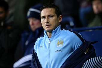 WEST BROMWICH, ENGLAND - DECEMBER 26:  Frank Lampard of Manchester City looks on as he takes his seat on the bench before the Barclays Premier League match between West Bromwich Albion and Manchester City at The Hawthorns on December 26, 2014 in West Brom