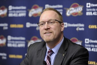 INDEPENDENCE, OH - MAY 13:  David Griffin is named General Manager of the Cleveland Cavaliers at a press conference at The Cleveland Clinic Courts on May 13, 2014 in Independence, Ohio. NOTE TO USER: User expressly acknowledges and agrees that, by downloa