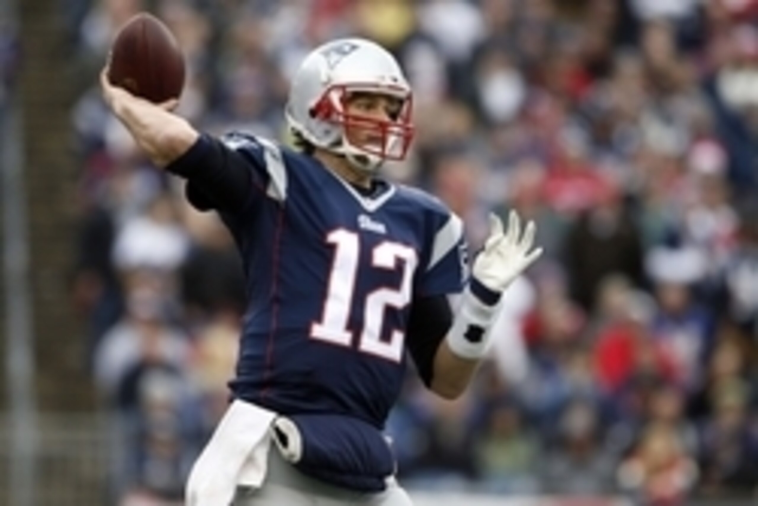 Dec 28, 2014; Foxborough, MA, USA; New England Patriots quarterback Tom Brady (12) throws a pass against the Buffalo Bills in the second quarter at Gillette Stadium. Mandatory Credit: David Butler II-USA TODAY Sports Dec 28, 2014; Foxborough, MA, USA; New England Patriots quarterback Tom Brady (12) throws a pass against the Buffalo Bills in the second quarter at Gillette Stadium. Mandatory Credit: David Butler II-USA TODAY Sports