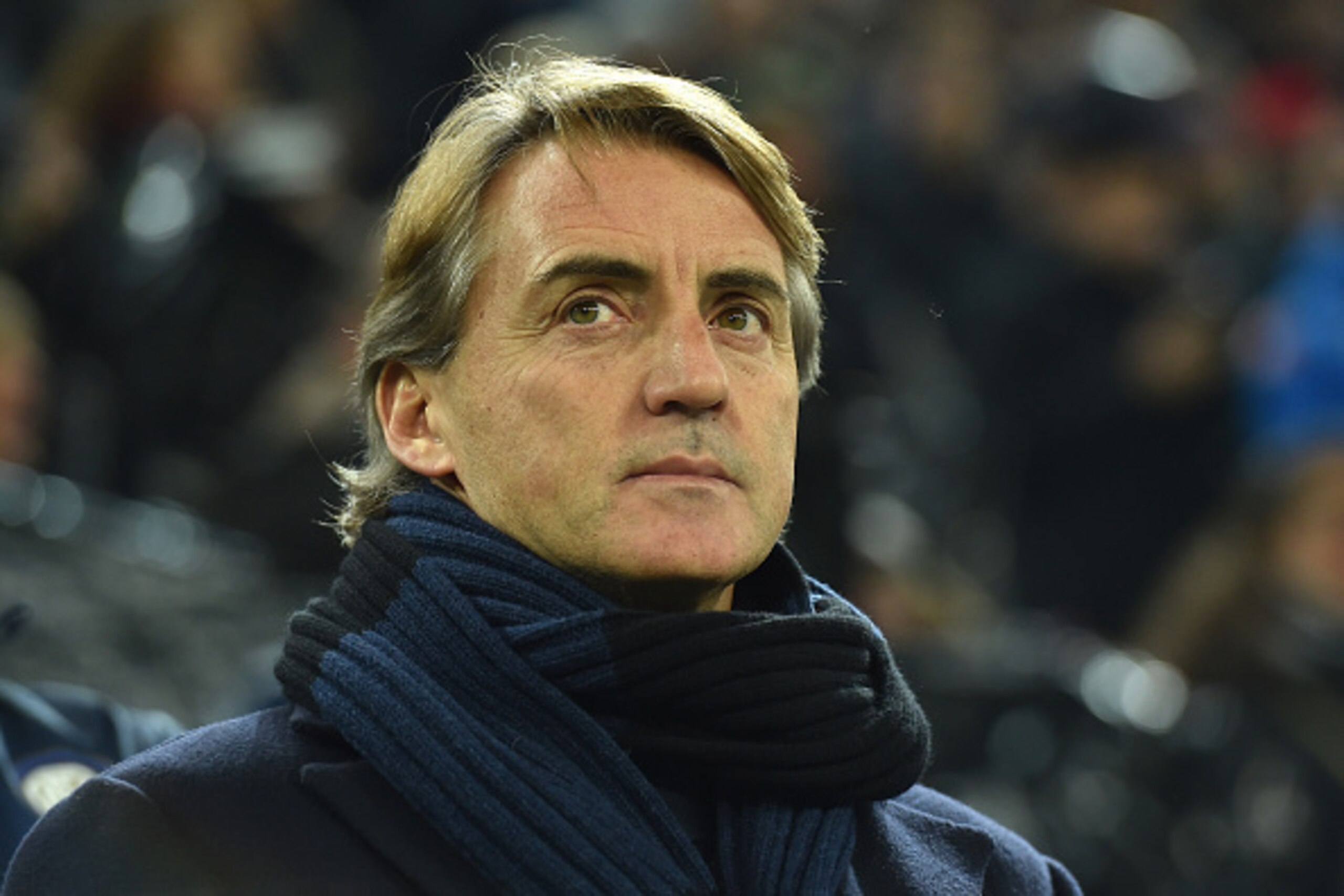 TURIN, ITALY - JANUARY 06:  FC Internazionale Milano head coach Roberto Mancini looks on during the Serie A match between Juventus FC and FC Internazionale Milano at Juventus Arena on January 6, 2015 in Turin, Italy.  (Photo by Valerio Pennicino/Getty Ima