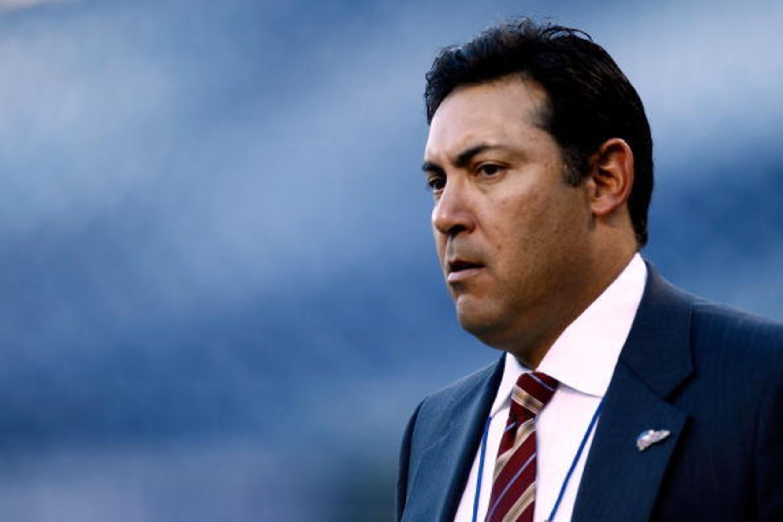 PHILADELPHIA - OCTOBER 16:  General Manager Ruben Amaro Jr. of the Philadelphia Phillies watches batting practice before the Phillies taking on the San Francisco Giants in Game One of the NLCS during the 2010 MLB Playoffs at Citizens Bank Park on October 