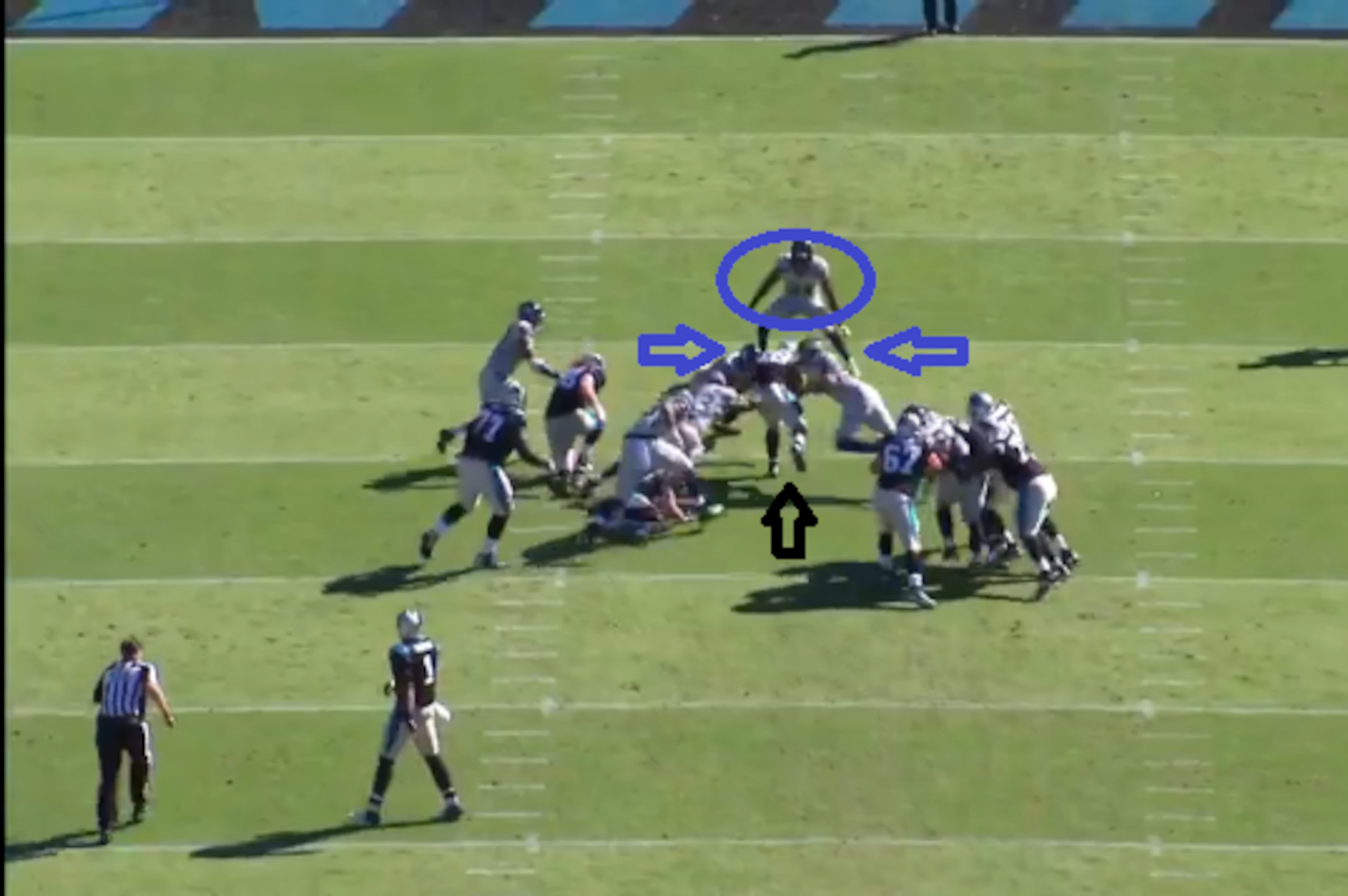 Jonathan Stewart fights for extra yardage