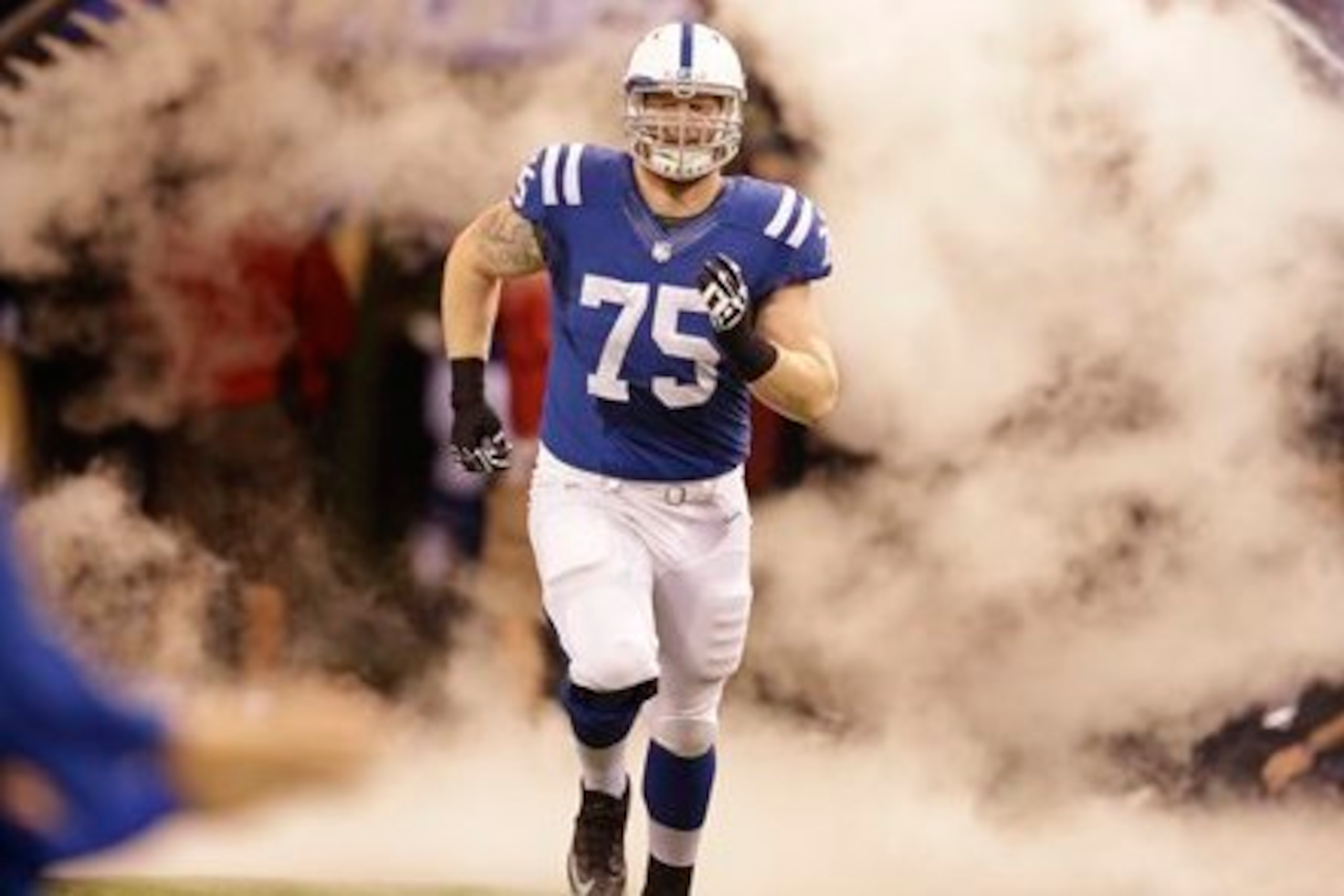 Former Ohio State tackle Jack Mewhort starts for the Indianapolis Colts at left guard.