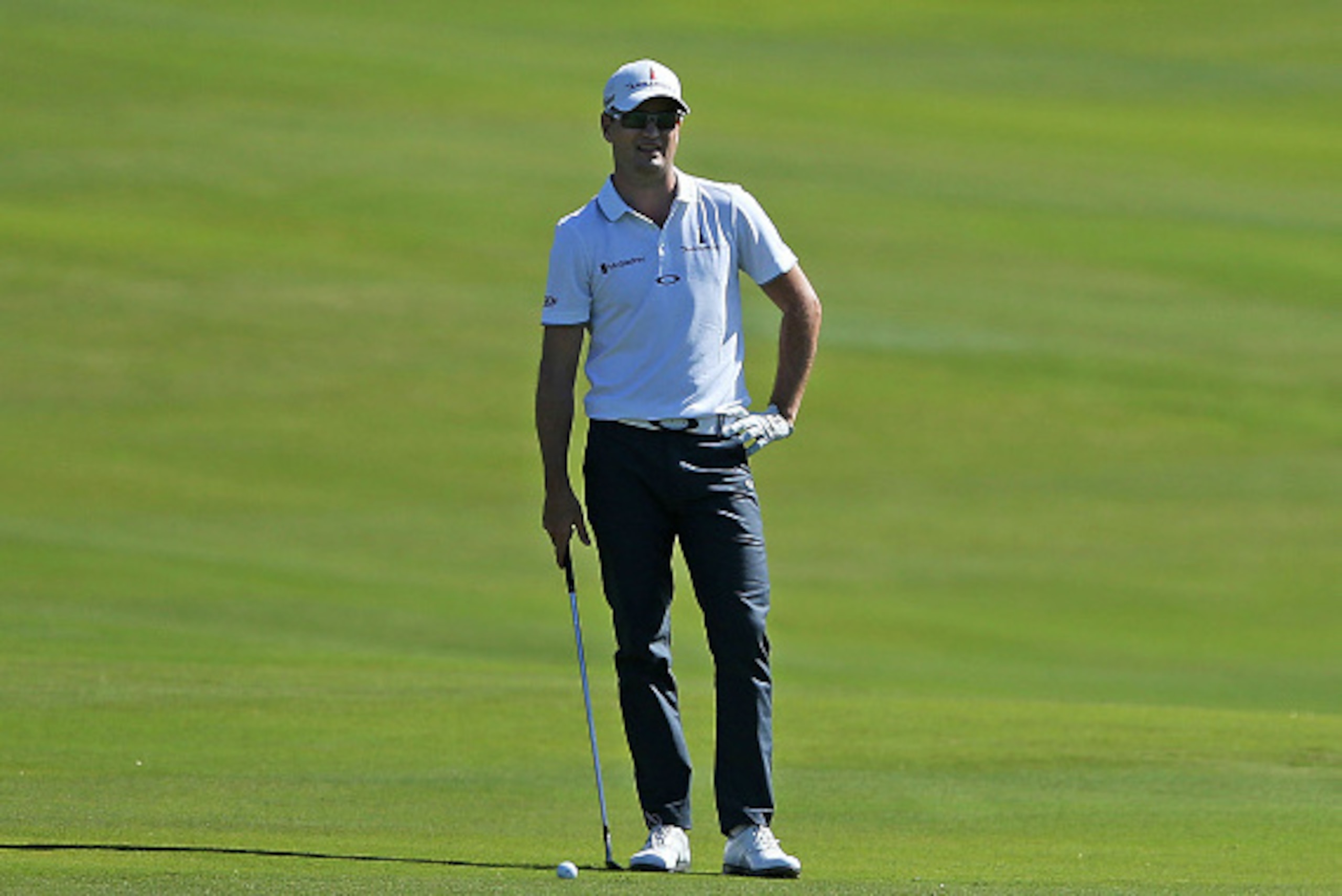 LAHAINA, HI - JANUARY 07:  Zach Johnson reacts on the 18th hole during a practice round prior to the Hyundai Tournament of Champions at Plantation Course at Kapalua Golf Club on January 7, 2015 in Lahaina, Hawaii.  (Photo by Andy Lyons/Getty Images)