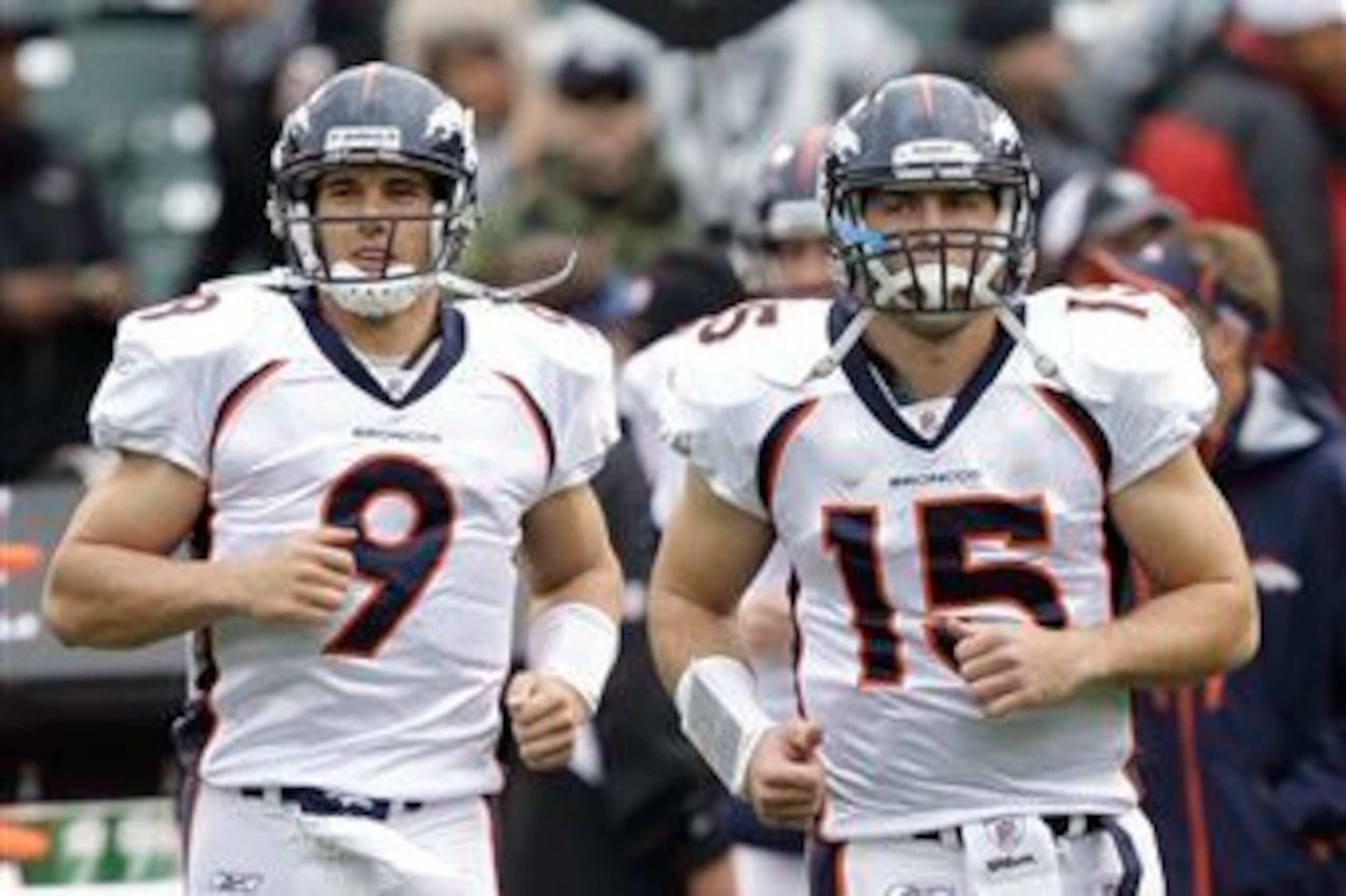 Both Brady Quinn (left) and Tim Tebow (right) fell during their years in the draft. Neither play in the NFL right now.