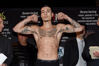 NEW YORK, NY - JANUARY 08:  Dusty Hernandez-Harrison attends as Roc Nation Sports presents the throne boxing official weigh-in for January 9 event live on FOX Sports 1 from The Theater at Madison Square Garden on January 8, 2015 in New York City.  (Photo 