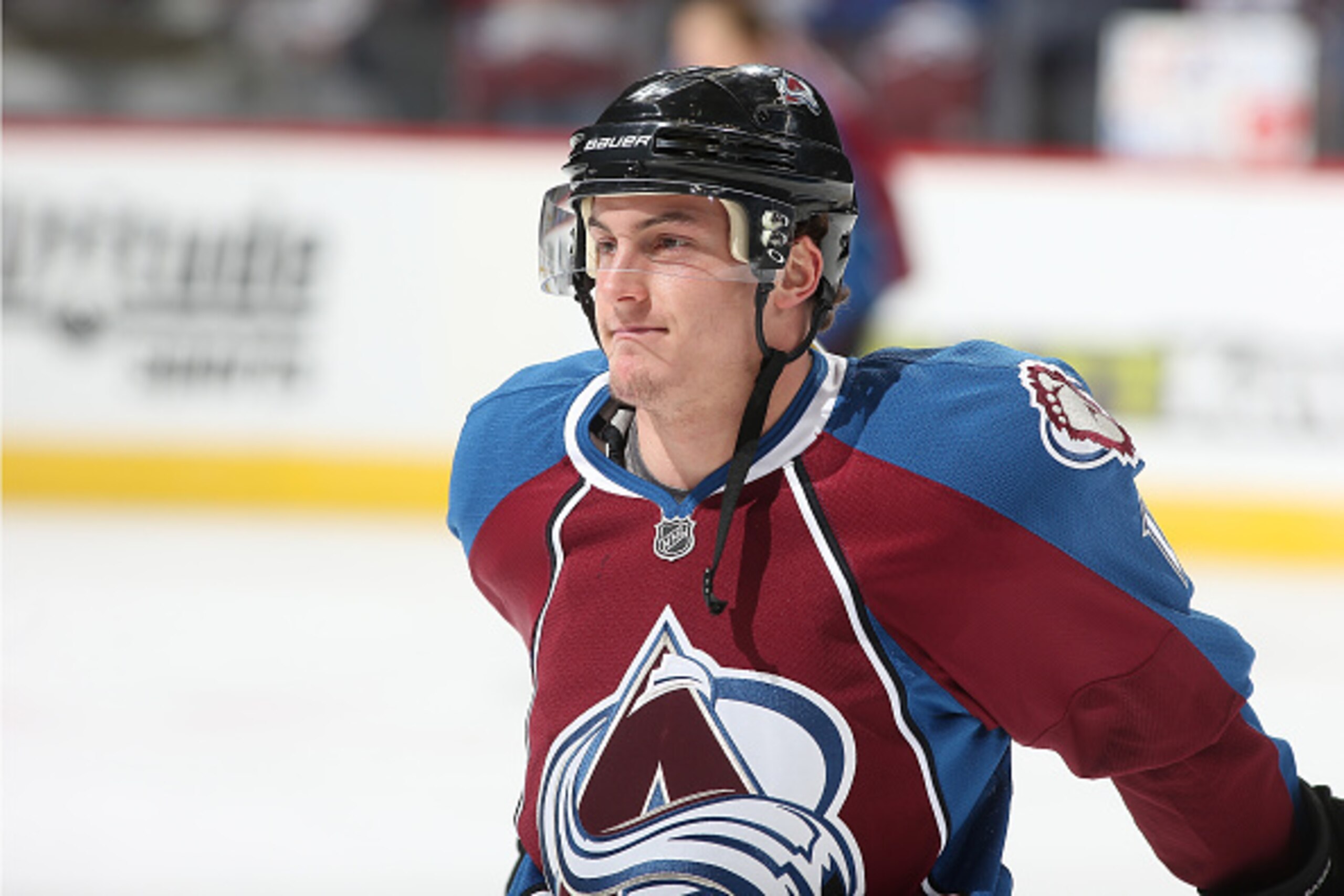 DENVER, CO - JANUARY 04: Tyson Barrie #4 of the Colorado Avalanche skates prior to the game against the Columbus Blue Jackets at the Pepsi Center on January 4, 2015 in Denver, Colorado.  (Photo by Michael Martin/NHLI via Getty Images)