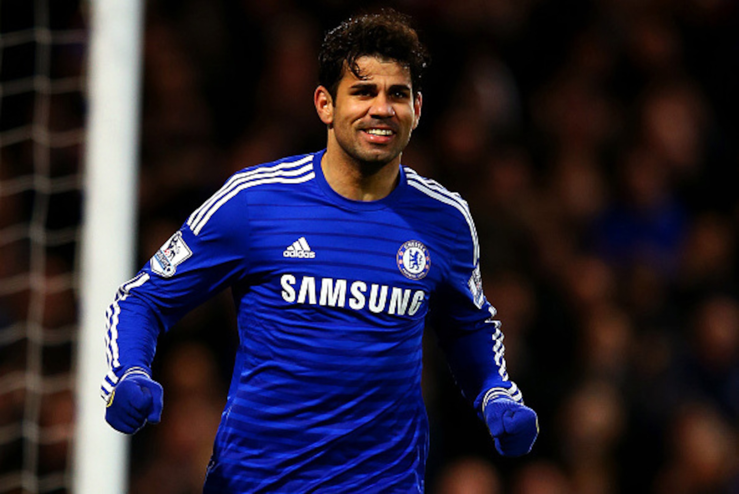 LONDON, ENGLAND - JANUARY 10: Diego Costa of Chelsea celebrates after scoring his team's second goal during the Barclays Premier League match between Chelsea and Newcastle United at Stamford Bridge on January 10, 2015 in London, England. (Photo by Richa LONDON, ENGLAND - JANUARY 10: Diego Costa of Chelsea celebrates after scoring his team's second goal during the Barclays Premier League match between Chelsea and Newcastle United at Stamford Bridge on January 10, 2015 in London, England. (Photo by Richa