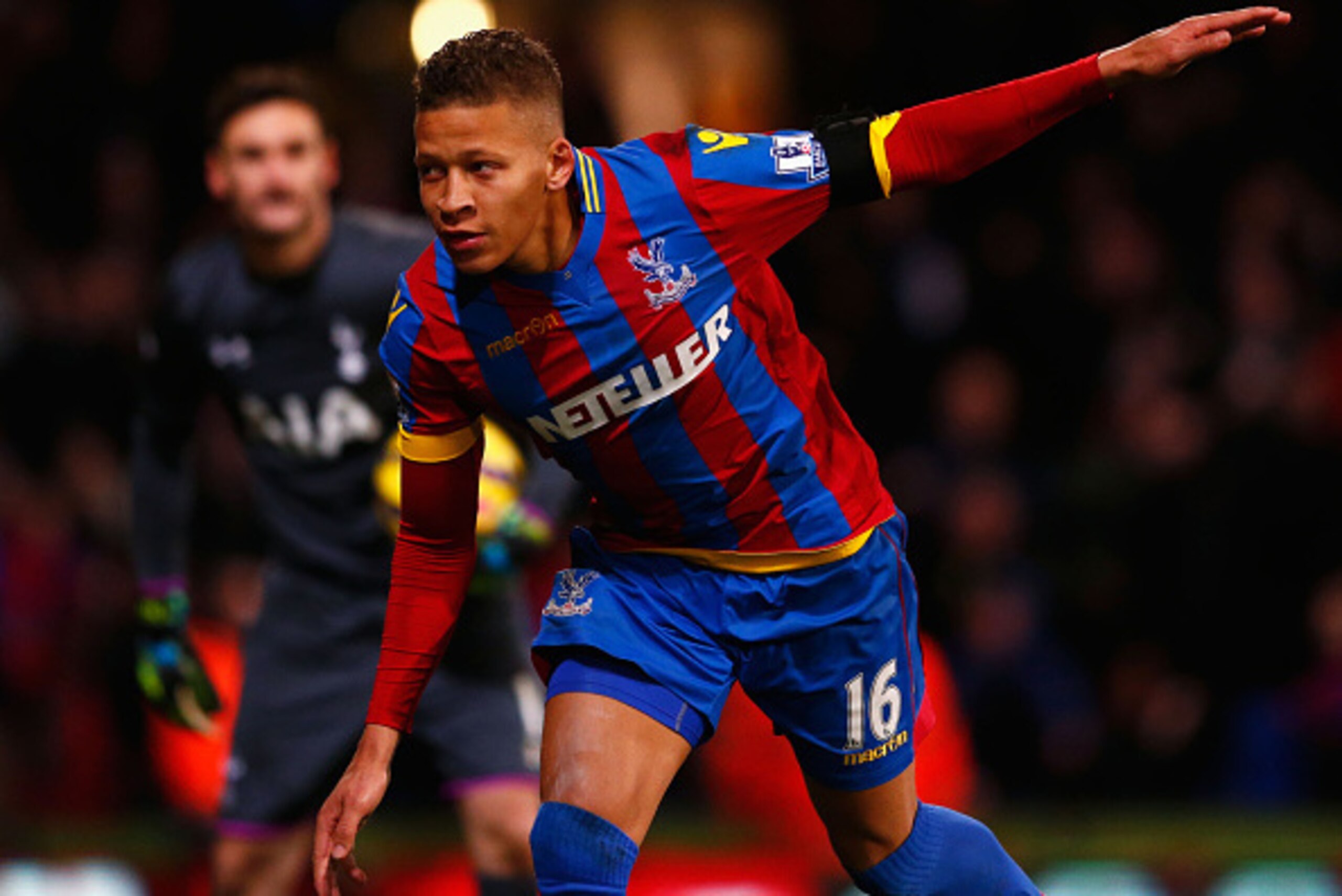 LONDON, ENGLAND - JANUARY 10: Despair for Hugo Lloris of Spurs (L) as Dwight Gayle of Crystal Palace celebrates scoring their first and equalisin goal from a penalty during the Barclays Premier League match between Crystal Palace and Tottenham Hotspur at LONDON, ENGLAND - JANUARY 10: Despair for Hugo Lloris of Spurs (L) as Dwight Gayle of Crystal Palace celebrates scoring their first and equalisin goal from a penalty during the Barclays Premier League match between Crystal Palace and Tottenham Hotspur at