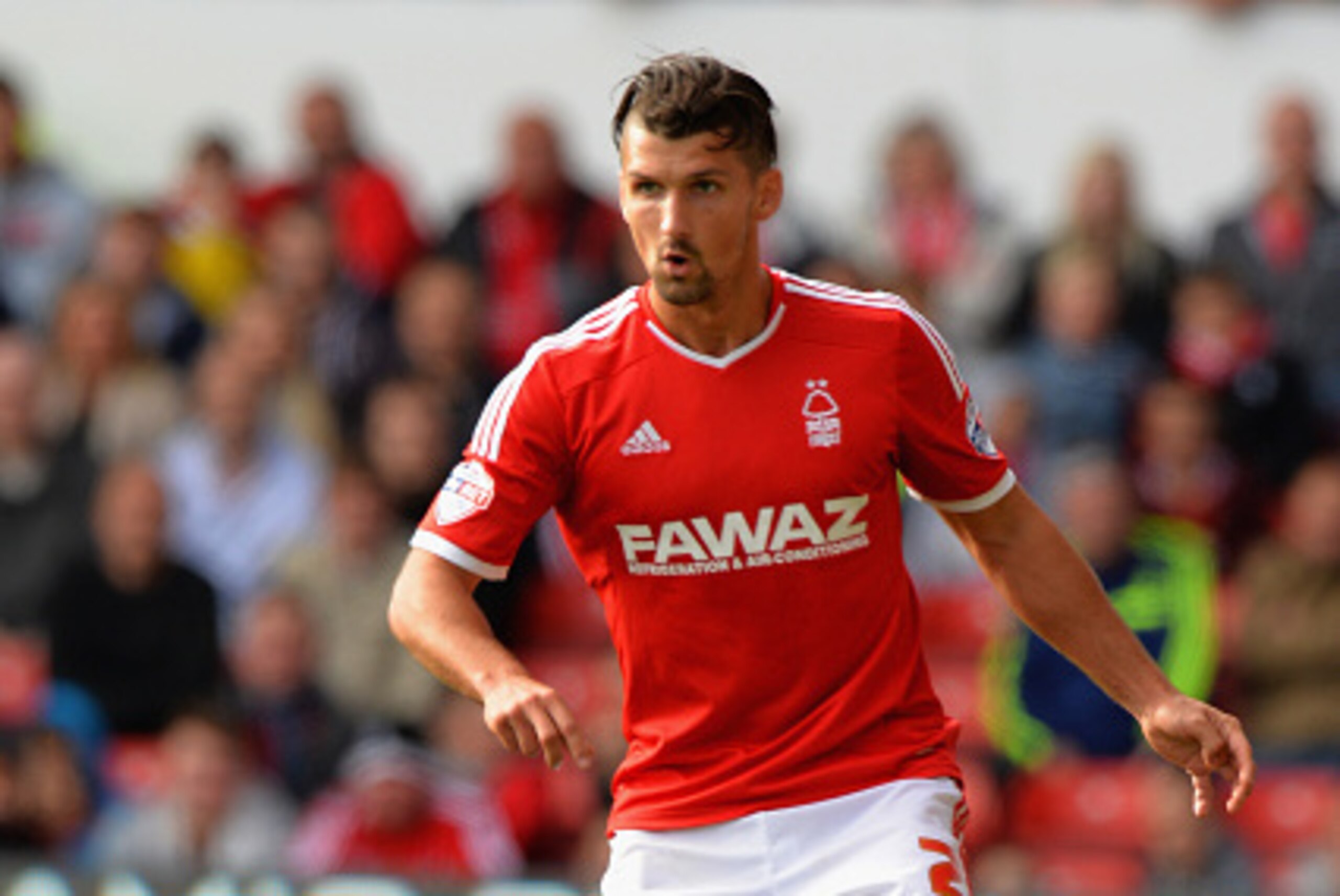 NOTTINGHAM, ENGLAND - OCTOBER 05: Eric Lichaj of Nottingham Forest during the Sky Bet Championship match between Nottingham Forest and Ipswich Town at City Ground on October 5, 2014 in Nottingham, England.  (Photo by Tony Marshall/Getty Images)