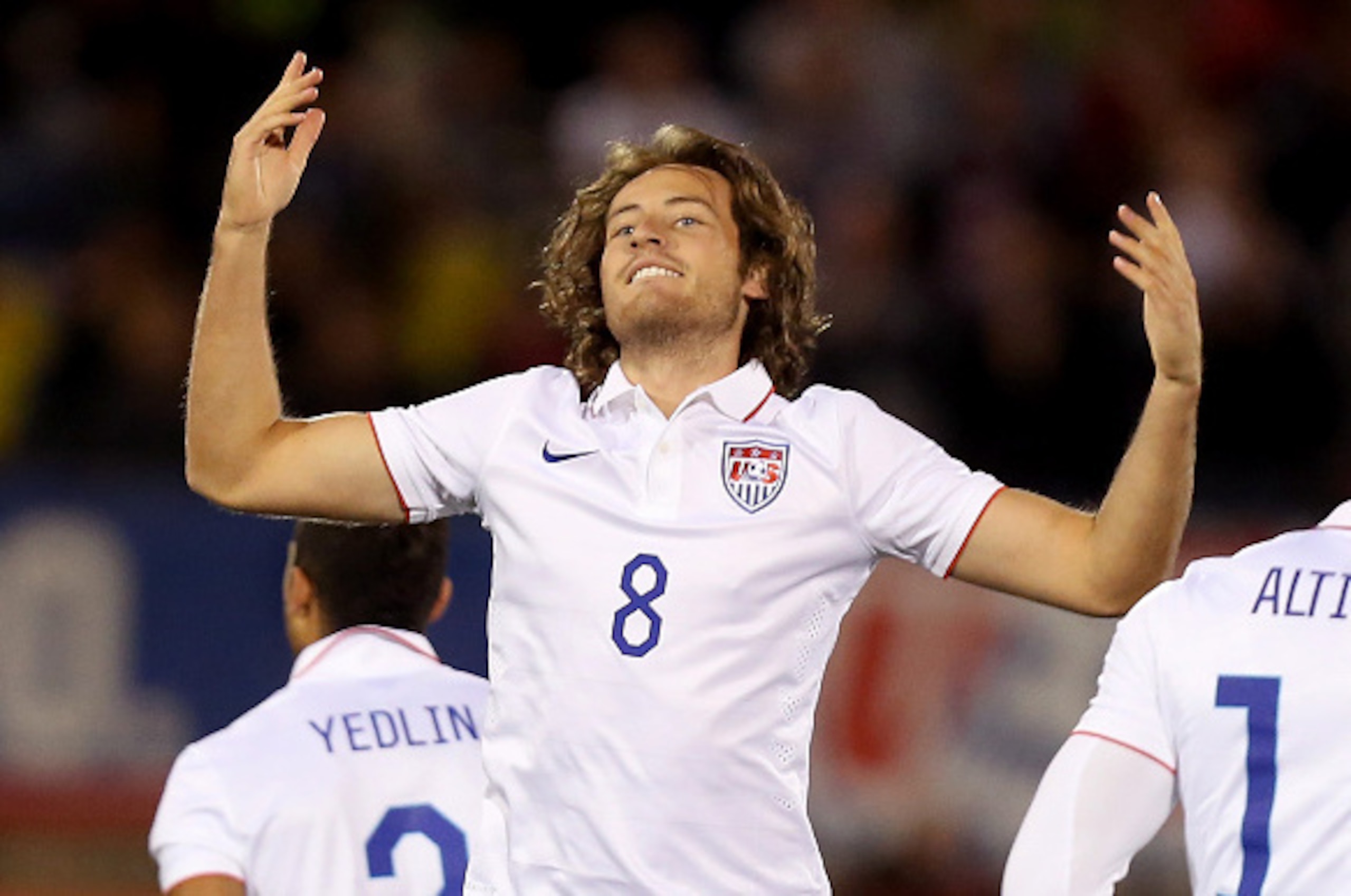 EAST HARTFORD, CT - OCTOBER 10:  Mix Diskerud #10 of the United States celebrates his first half goal against Ecuador during an international friendly at Rentschler Field on October 10, 2014 in East Hartford, Connecticut.  (Photo by Mike Lawrie/Getty Imag