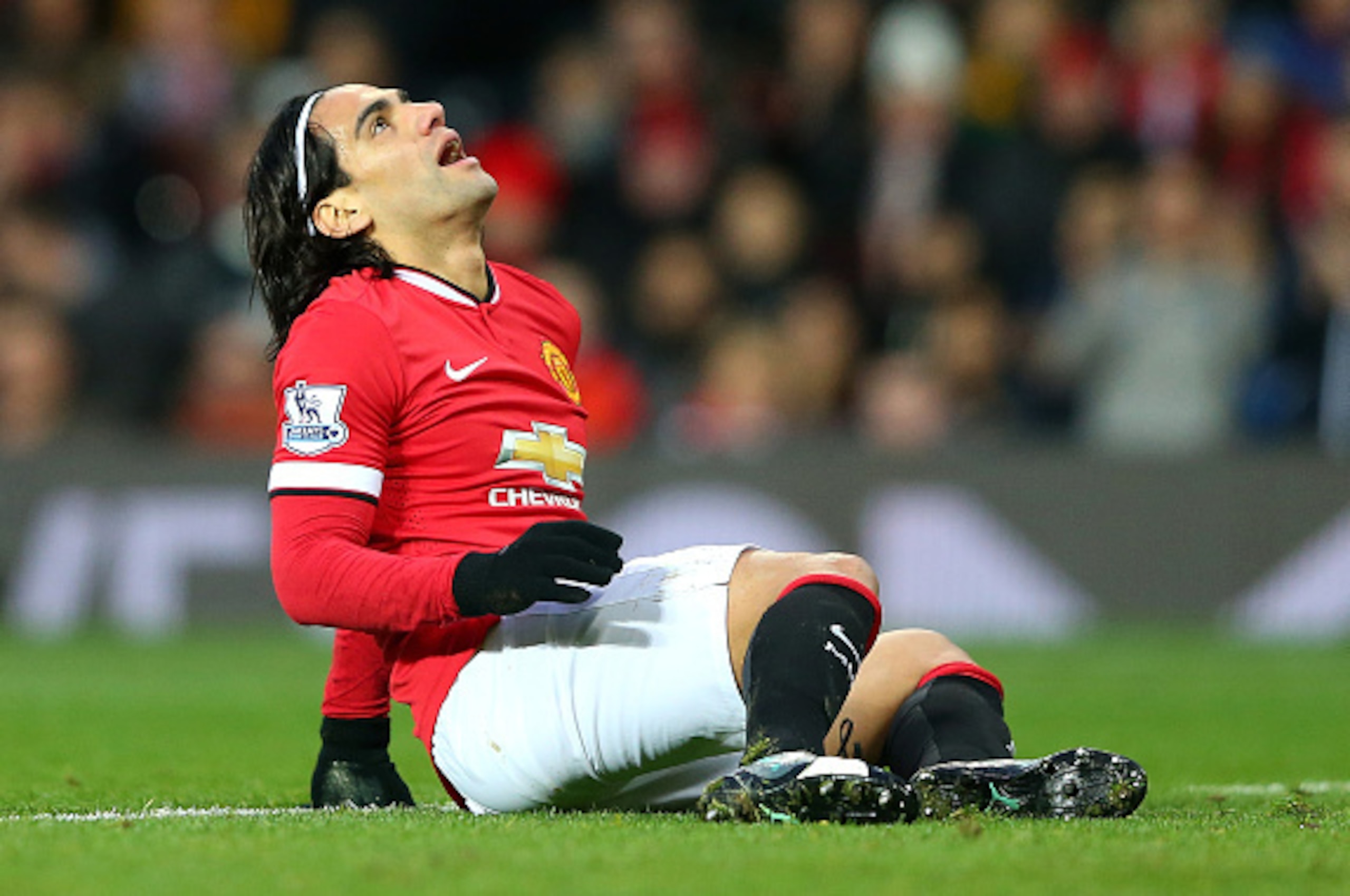 MANCHESTER, ENGLAND - DECEMBER 26:  Radamel Falcao of Manchester United reacts to a missed chance during the Barclays Premier League match between Manchester United and Newcastle United at Old Trafford on December 26, 2014 in Manchester, England.  (Photo 