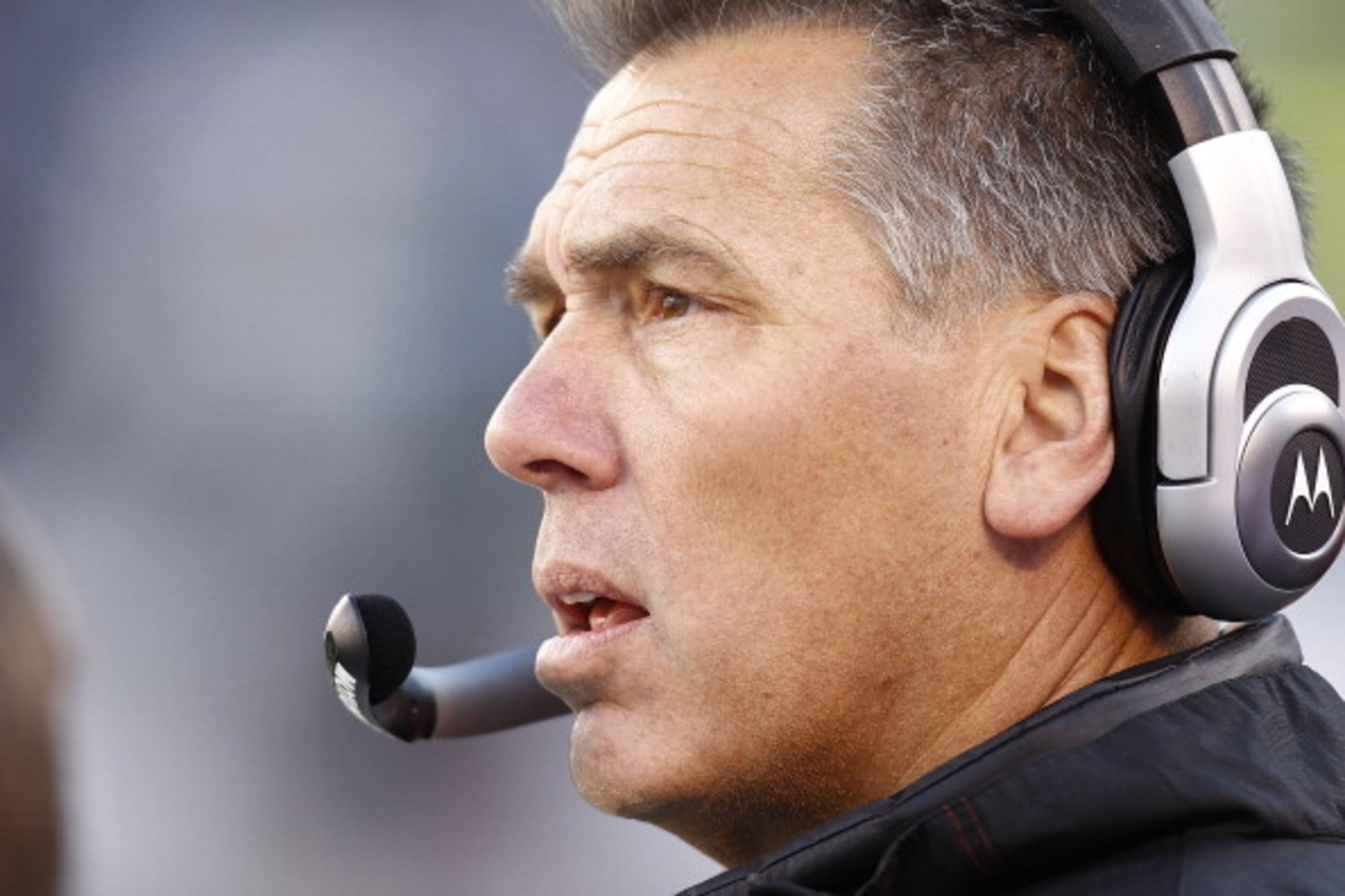 EAST RUTHERFORD, NJ - DECEMBER 11:  Kansas City Chiefs quarterbacks coach Jim Zorn watches from the sidelines during a game against the New York Jets at MetLife Stadium on December 11, 2011 in East Rutherford, New Jersey.  (Photo by Jeff Zelevansky/Getty 