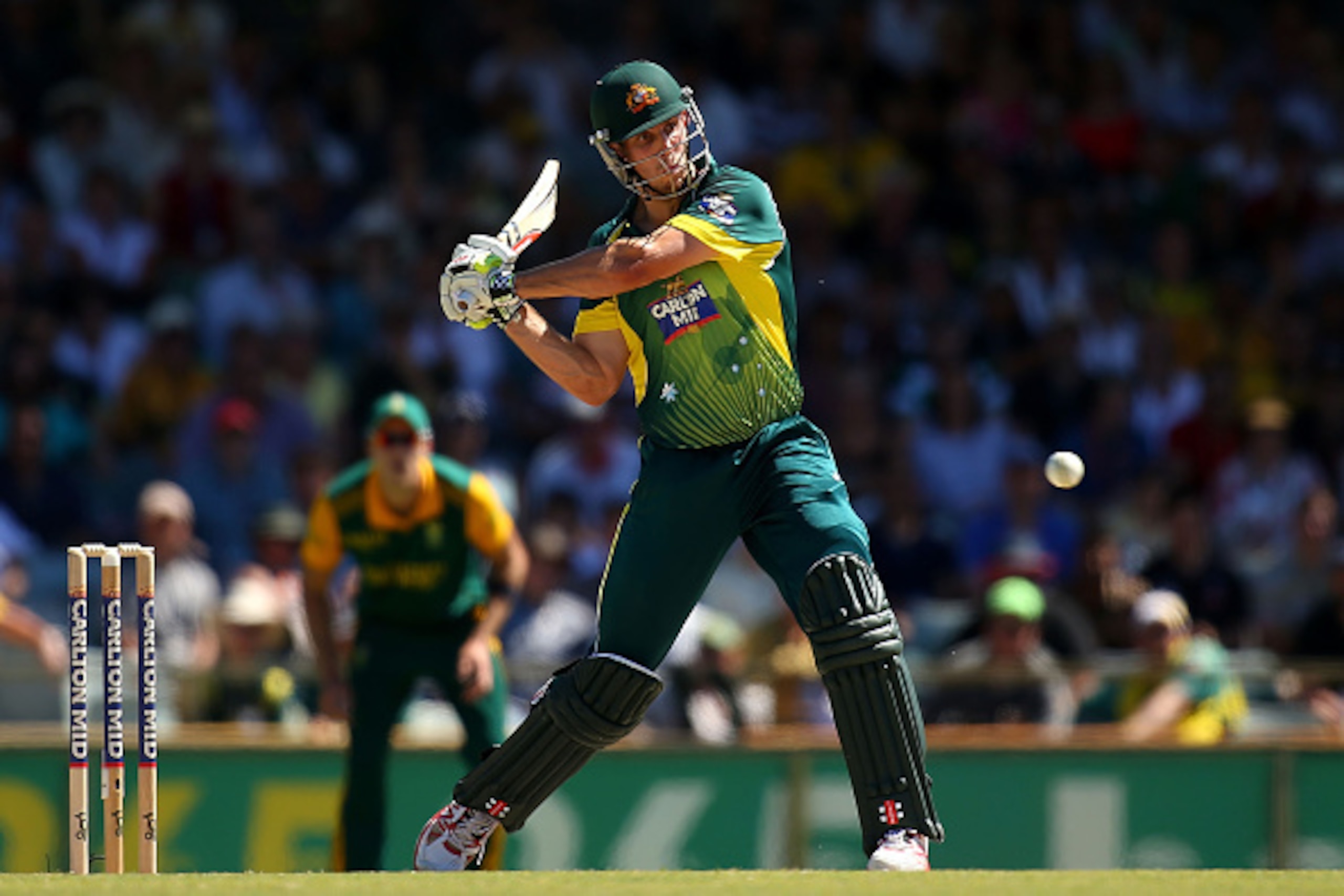 PERTH, AUSTRALIA - NOVEMBER 16: Mitchell Marsh of Australia bats during the One Day International match between Australia and South Africa at the WACA on November 16, 2014 in Perth, Australia.  (Photo by Paul Kane/Getty Images)
