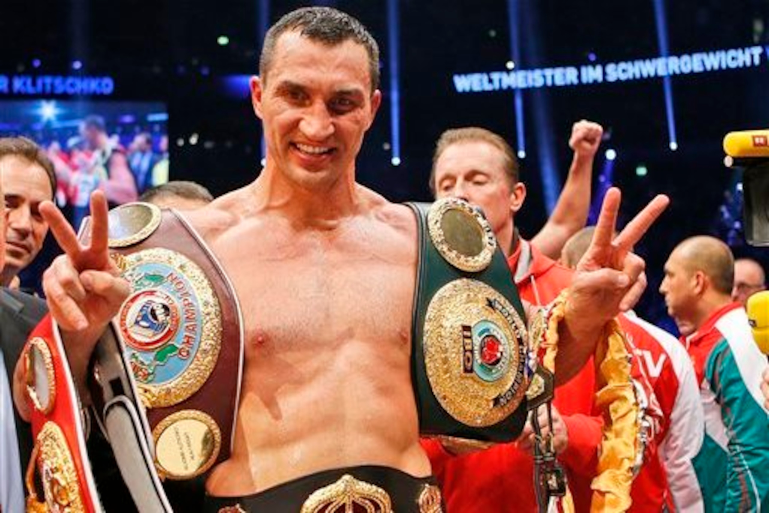 Klitschko has all sorts of title belts.