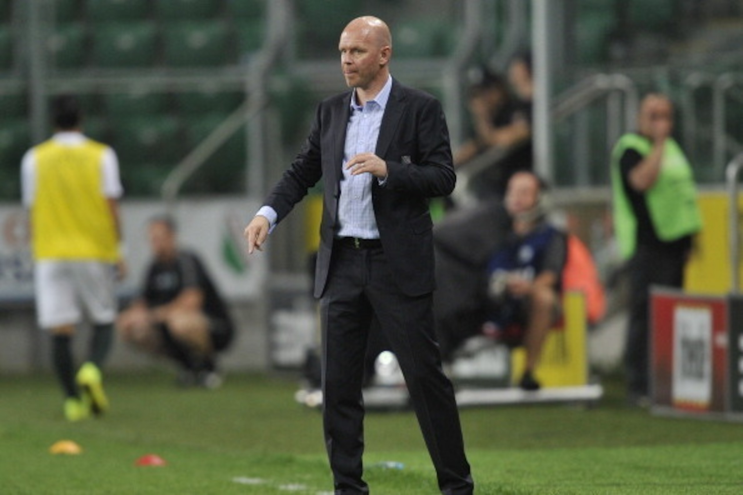 WARSAW, POLAND - JULY 30: Henning Berg head coach of Legia reacts during the third qualifying round UEFA Champions League match between Legia and Celtic at Pepsi Arena on July 30, 2014 in Warsaw, Poland. (Photo by Piotr Hawalej/Getty Images)