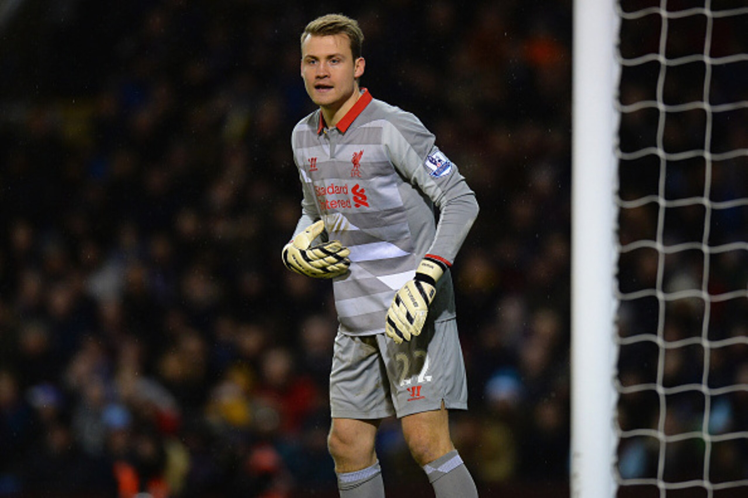 BURNLEY, ENGLAND - DECEMBER 26:  Simon Mignolet of Liverpool during the Barclays Premier League match between Burnley and Liverpool at Turf Moor on December 26, 2014 in Burnley, England.  (Photo by Tony Marshall/Getty Images)