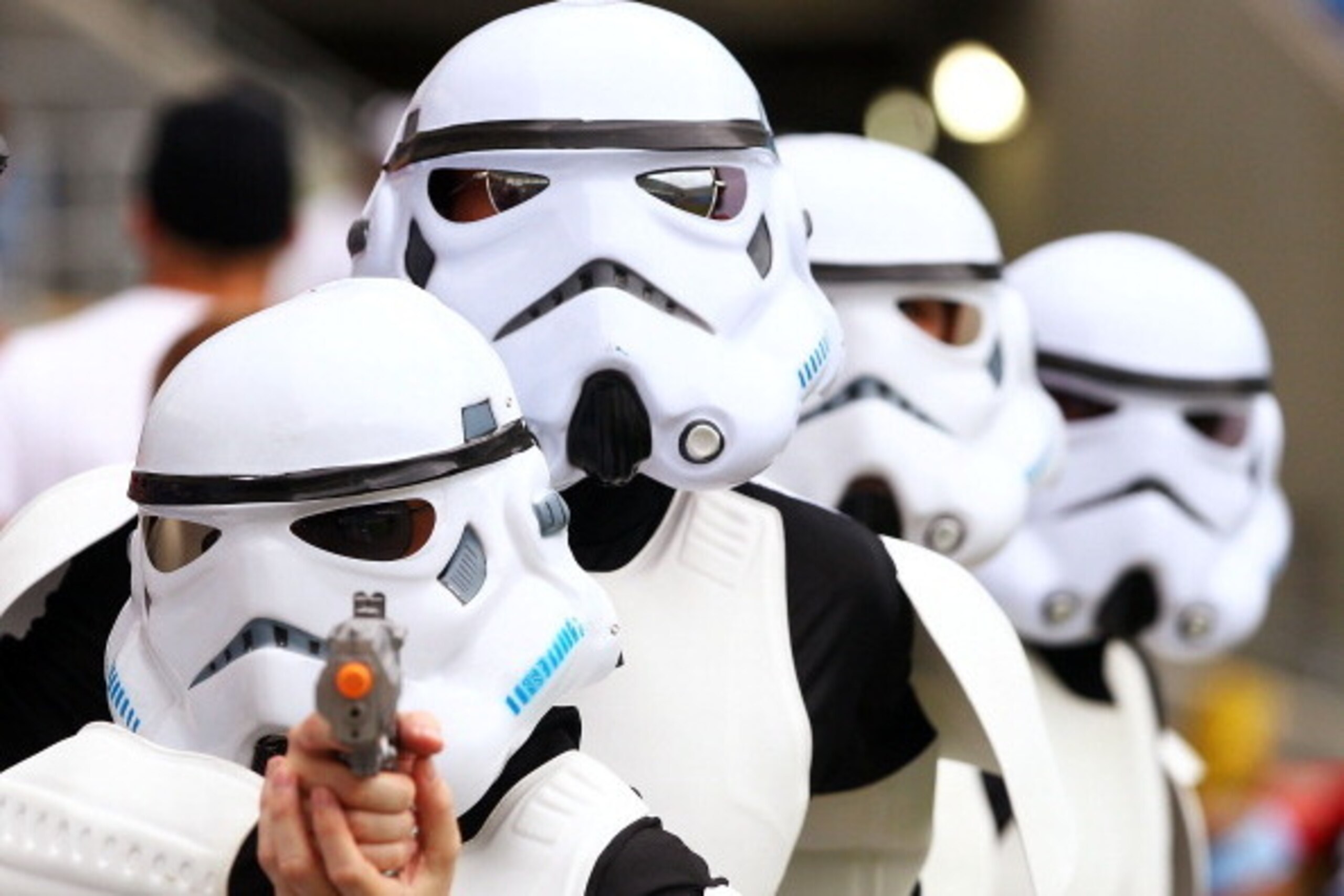 GOLD COAST, AUSTRALIA - NOVEMBER 26: Fans dressed as Star Wars Imperial Troopers pose for a photo during day two of the Gold Coast Sevens World Series at Skilled Park on November 26, 2011 in Gold Coast, Australia. (Photo by Mark Nolan/Getty Images) GOLD COAST, AUSTRALIA - NOVEMBER 26: Fans dressed as Star Wars Imperial Troopers pose for a photo during day two of the Gold Coast Sevens World Series at Skilled Park on November 26, 2011 in Gold Coast, Australia. (Photo by Mark Nolan/Getty Images)