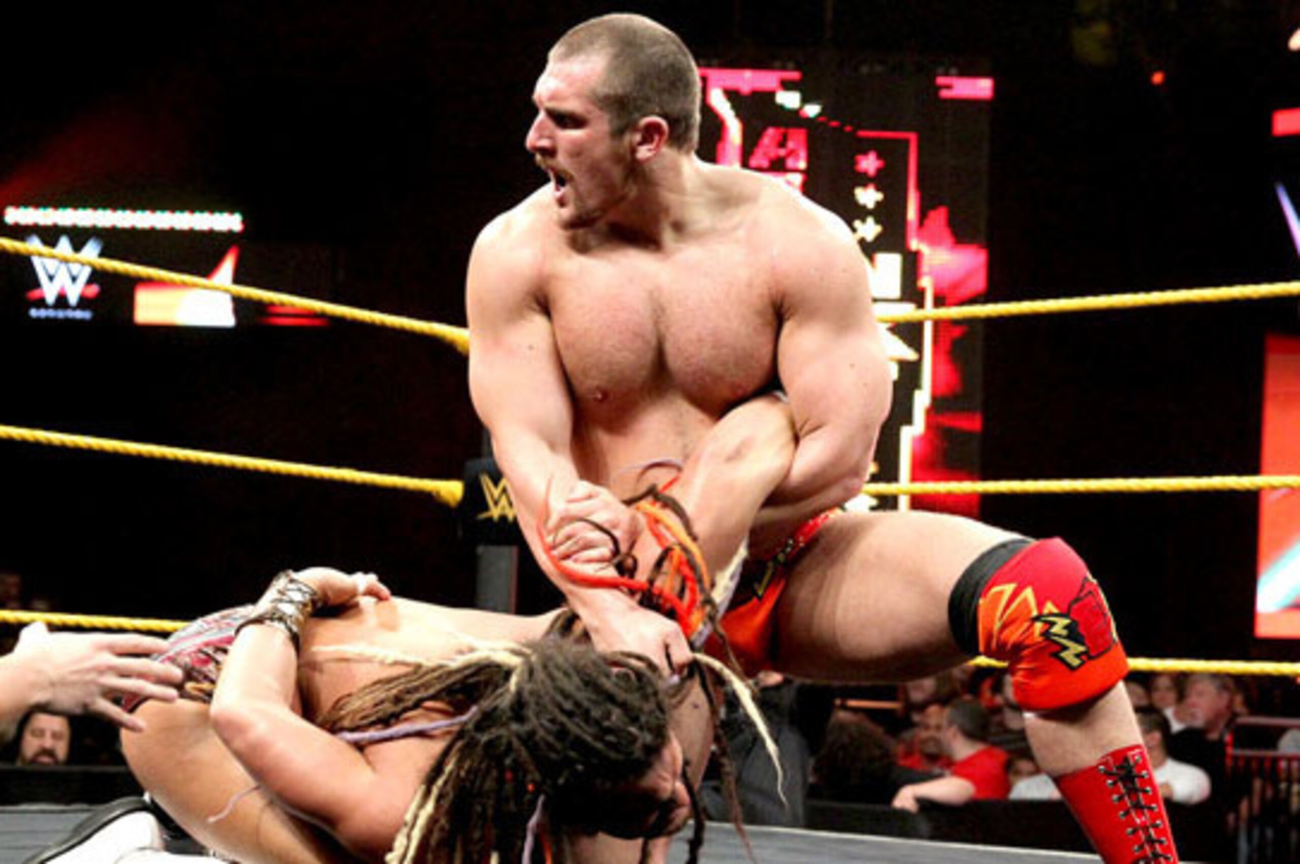 Mojo Rawley goes up against CJ Parker.