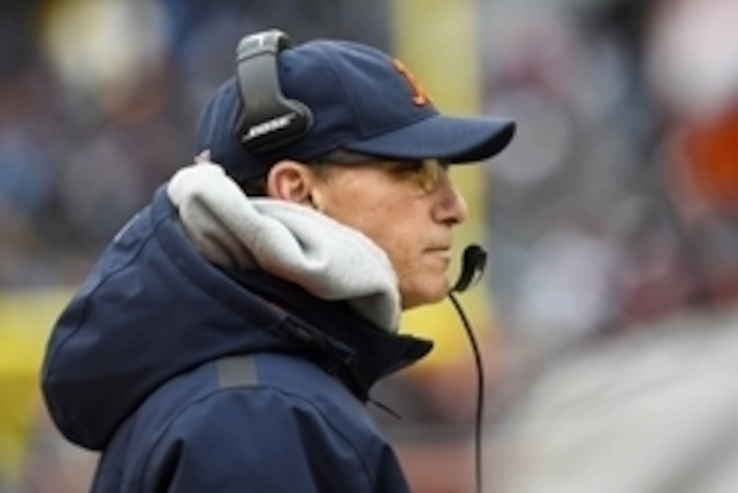 Dec 21, 2014; Chicago, IL, USA; Chicago Bears head coach Marc Trestman during the first half against the Detroit Lions at Soldier Field. Mandatory Credit: Mike DiNovo-USA TODAY Sports