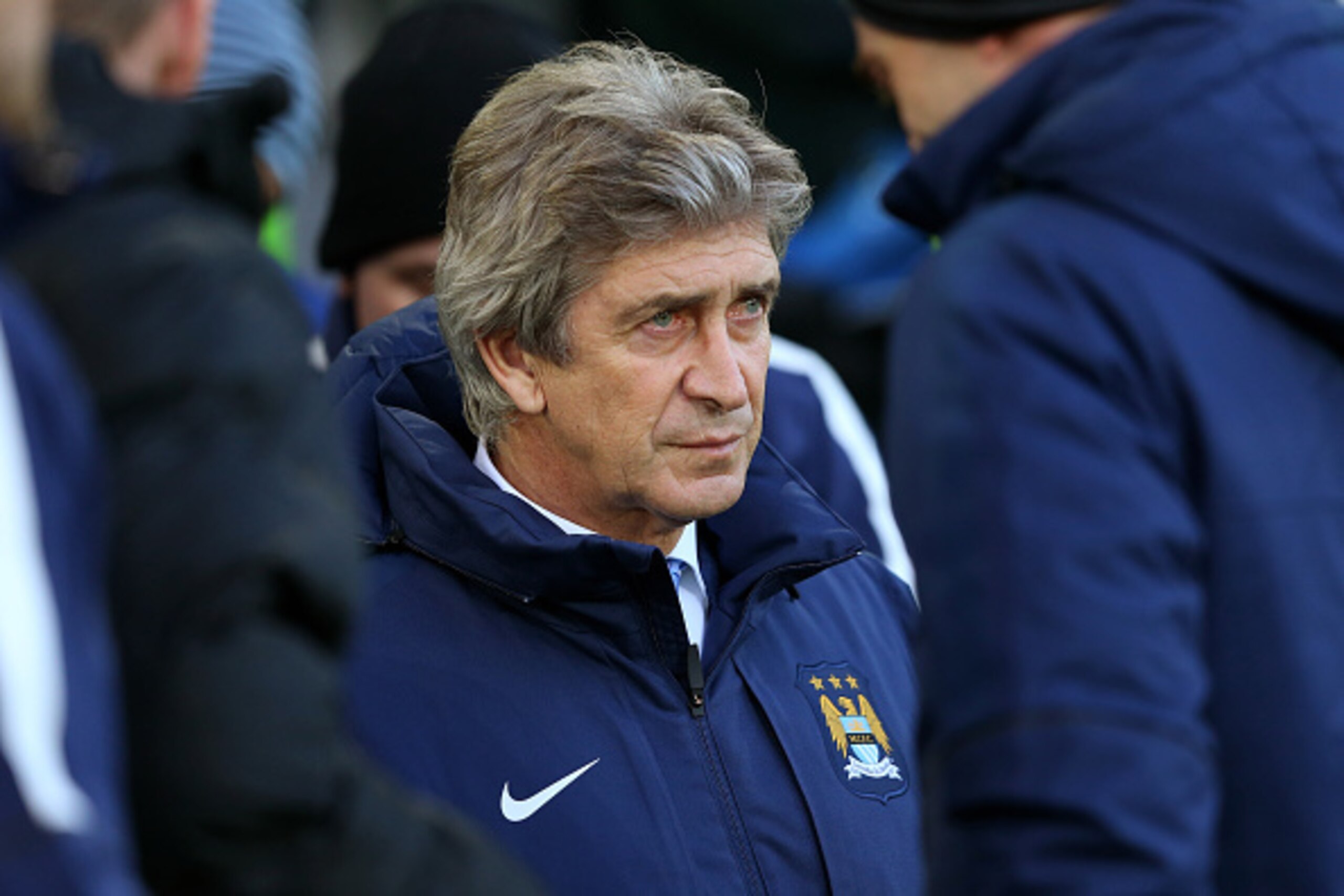 LIVERPOOL, ENGLAND - JANUARY 10:  Manuel Pellegrini the manager of Manchester City looks on during the Barclays Premier League match between Everton and Manchester City at Goodison Park on January 10, 2015 in Liverpool, England.  (Photo by Alex Livesey/Ge