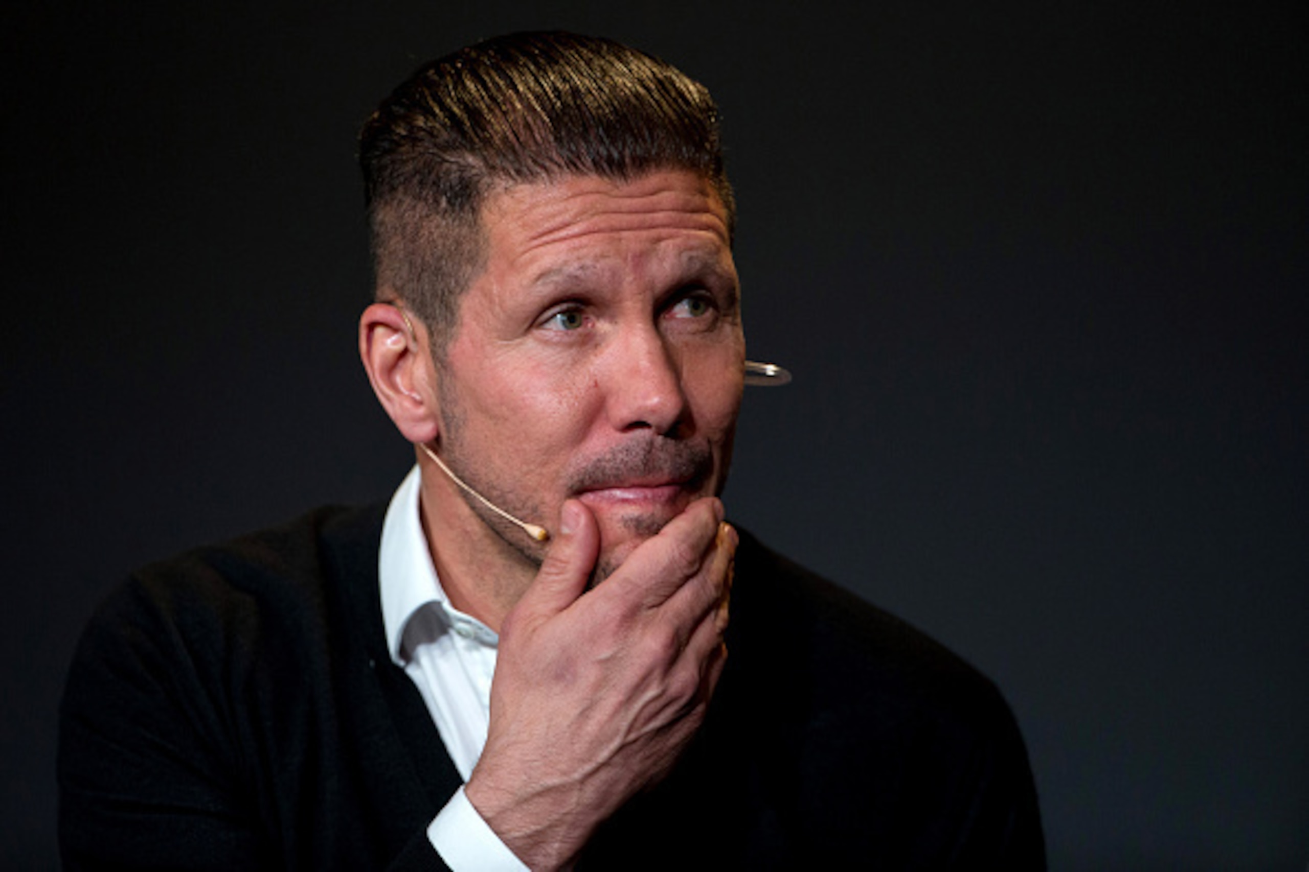 ZURICH, SWITZERLAND - JANUARY 12: FIFA World Coach of the Year for Men's Football nominee Diego Simeone of Argentina and Atletico Madrid attends a press conference prior to the FIFA Ballon d'Or Gala 2014 at the Kongresshaus on January 12, 2015 in Zurich, 