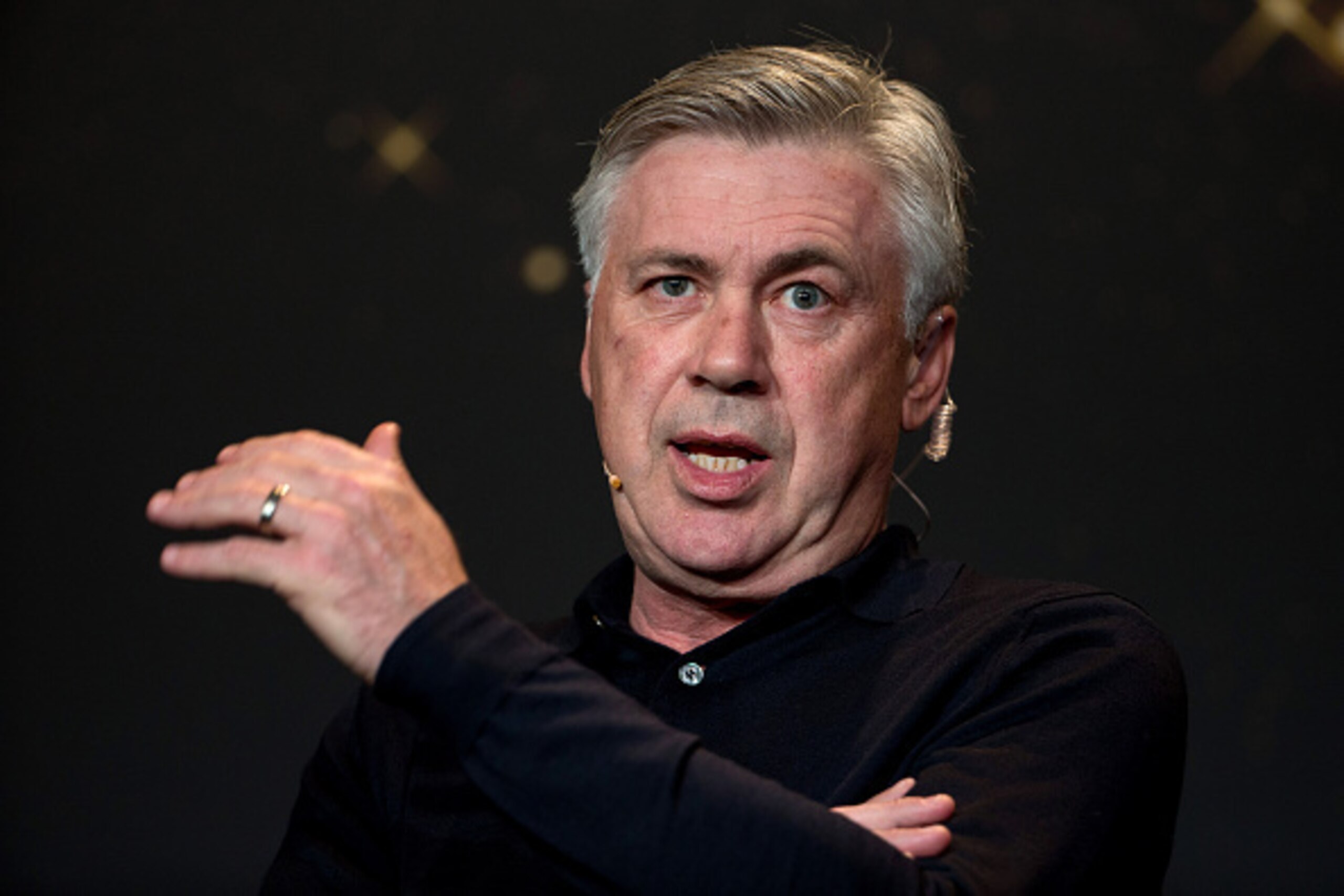 ZURICH, SWITZERLAND - JANUARY 12: FIFA World Coach of the Year for Men's Football nominee Carlo Ancelotti of Italy and Real Madrid attends a press conference prior to the FIFA Ballon d'Or Gala 2014 at the Kongresshaus on January 12, 2015 in Zurich, Switze