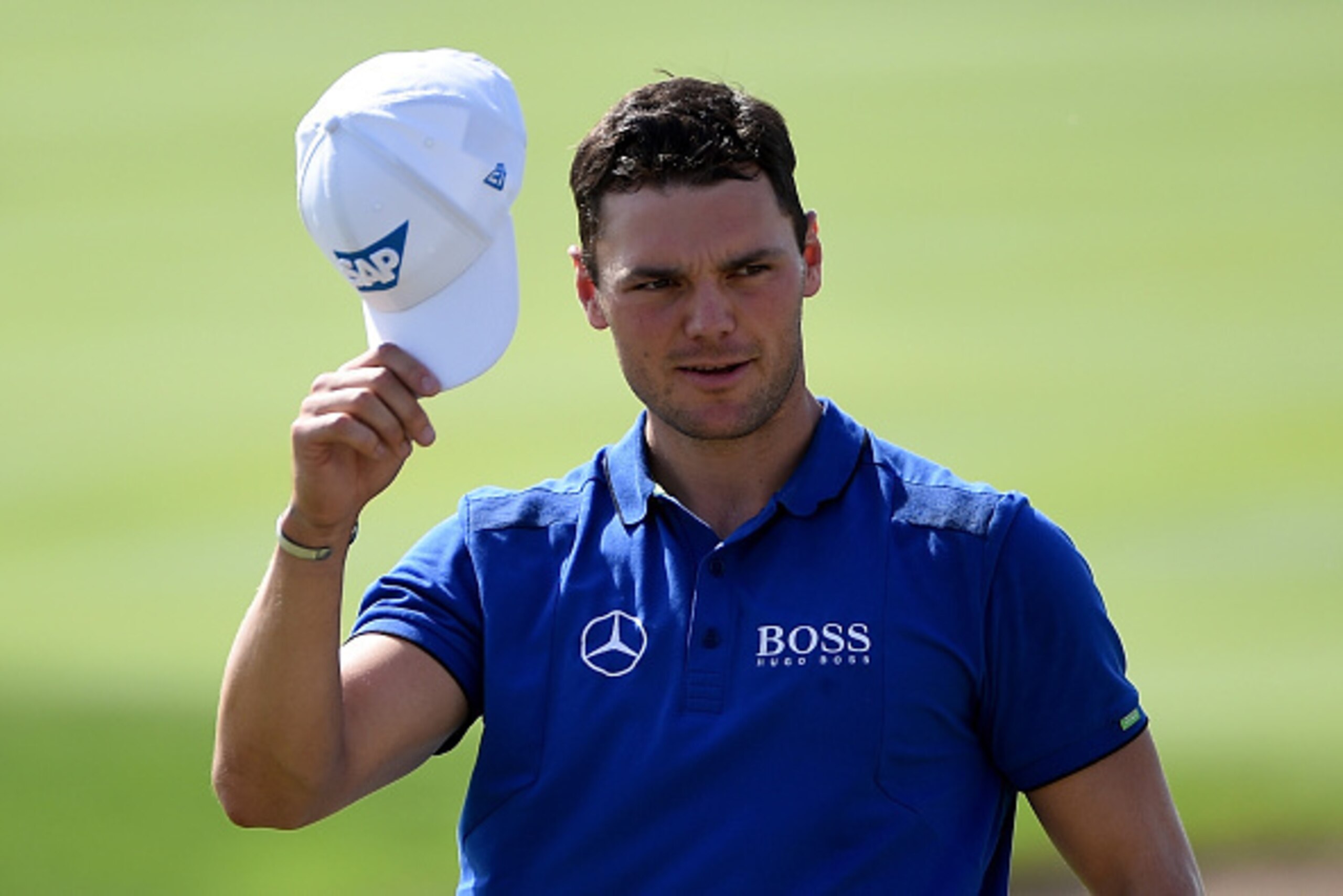 ABU DHABI, UNITED ARAB EMIRATES - JANUARY 16:  Martin Kaymer of Germany on the 9th green during the second round of the Abu Dhabi HSBC Golf Championship at the Abu Dhabi Golf Club on January 16, 2015 in Abu Dhabi, United Arab Emirates.  (Photo by Ross Kin