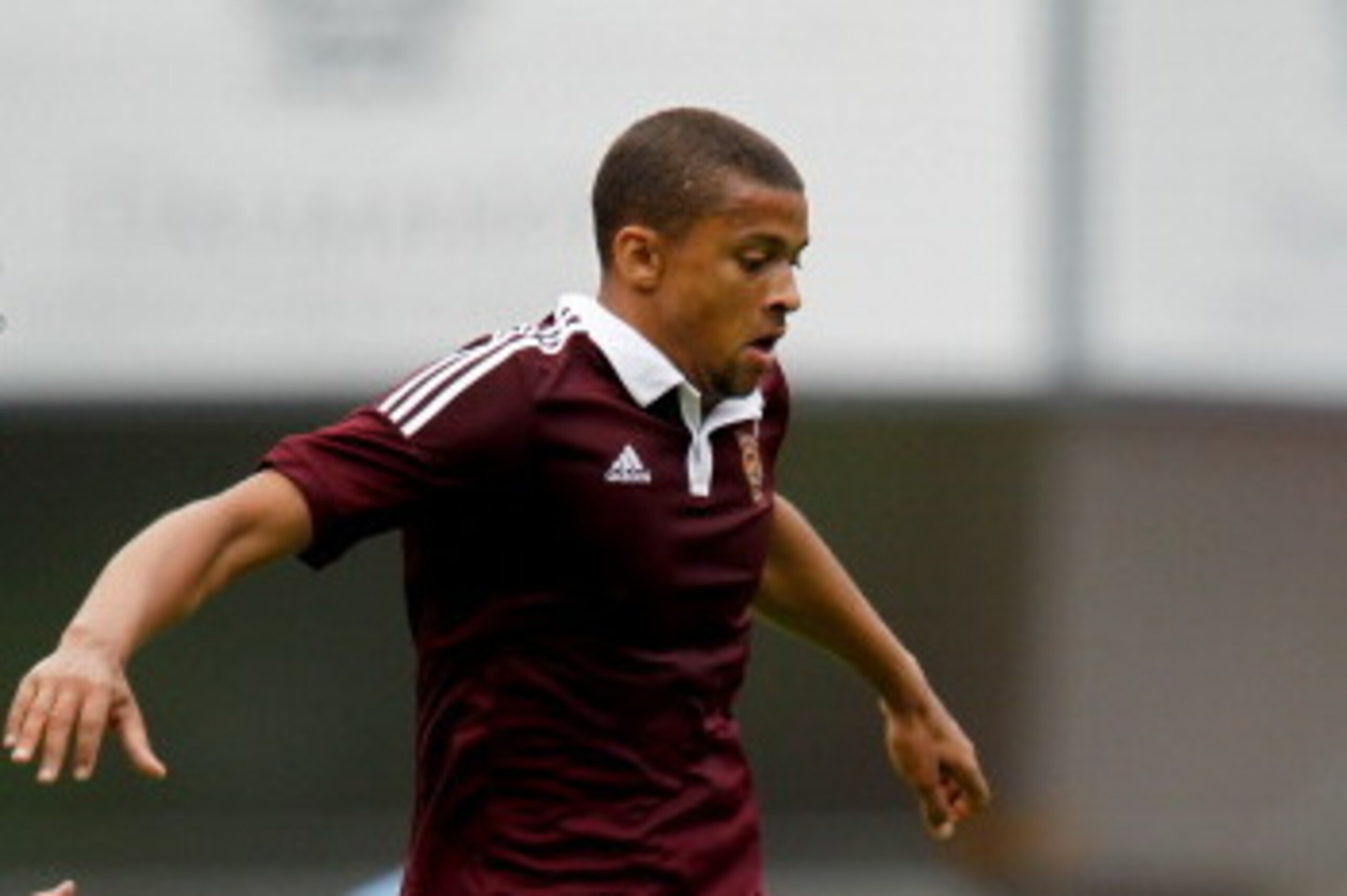 EDINBURGH, SCOTLAND - JULY 18: Osman Sow of Heart of Midlothian in action during the pre-season friendly at Tynecastle Stadium on July 18, 2014 in Edinburgh, Scotland. (Photo by Richard Sellers/Getty Images)