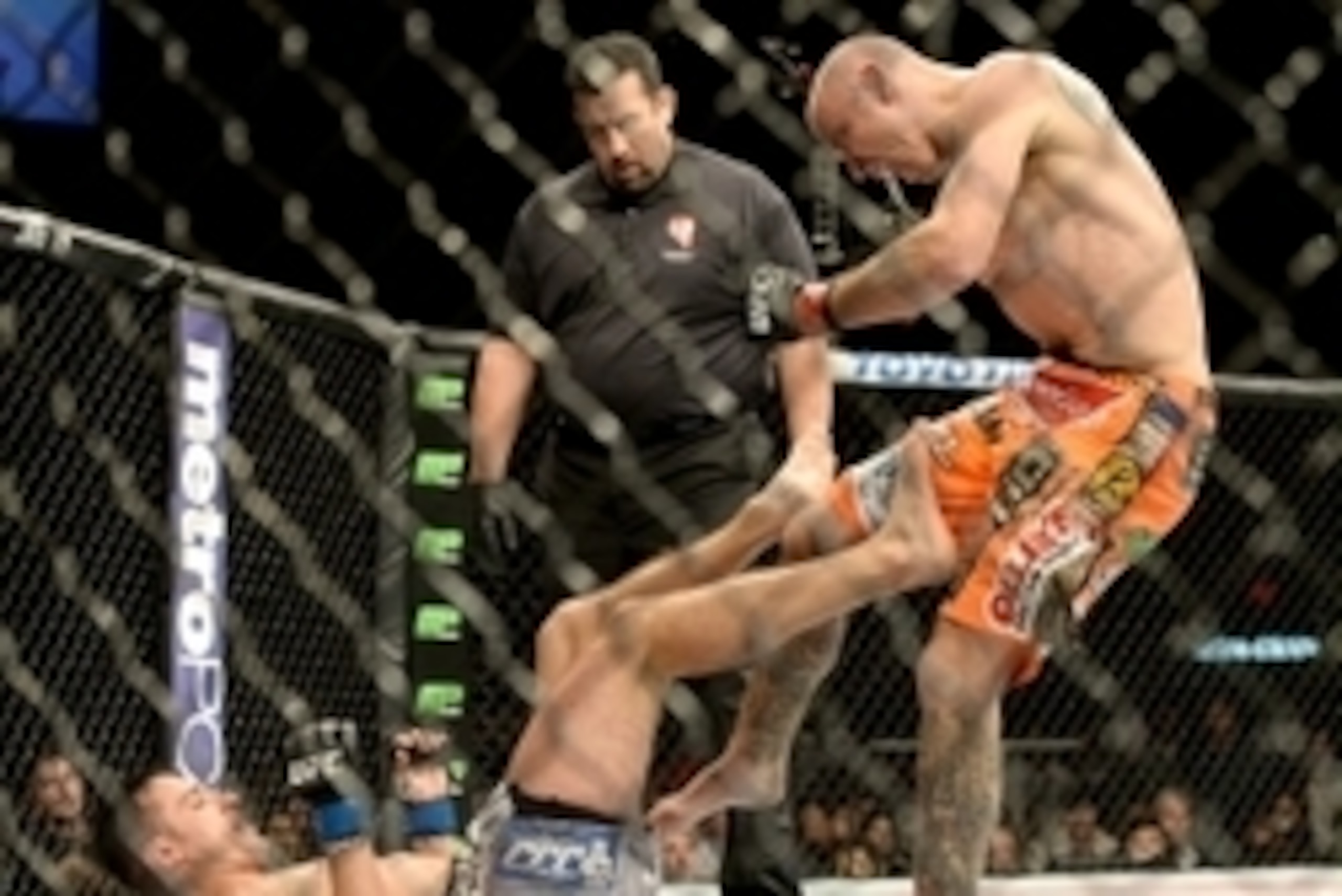 Jan 3, 2015; Las Vegas, NV, USA; Donald Cerrone (red gloves) and Myles Jury (blue gloves) in their lightweight bout at UFC 182 at MGM Grand Garden Arena. Mandatory Credit: Jayne Kamin-Oncea-USA TODAY Sports