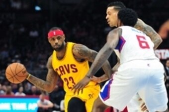 January 16, 2015; Los Angeles, CA, USA; Cleveland Cavaliers forward LeBron James (23) passes the ball against the Los Angeles Clippers during the first half at Staples Center. Mandatory Credit: Gary A. Vasquez-USA TODAY Sports