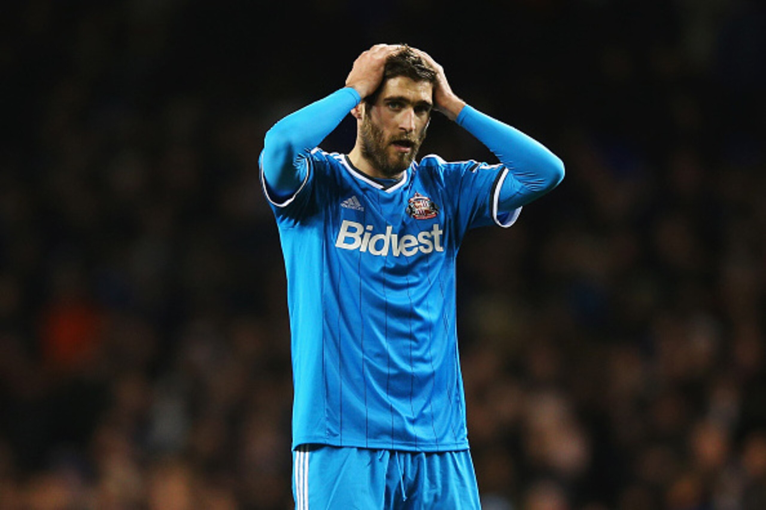 LONDON, ENGLAND - JANUARY 17: Danny Graham of Sunderland looks dejected after the Barclays Premier League match between Tottenham Hotspur and Sunderland at White Hart Lane on January 17, 2015 in London, England.  (Photo by Paul Gilham/Getty Images)