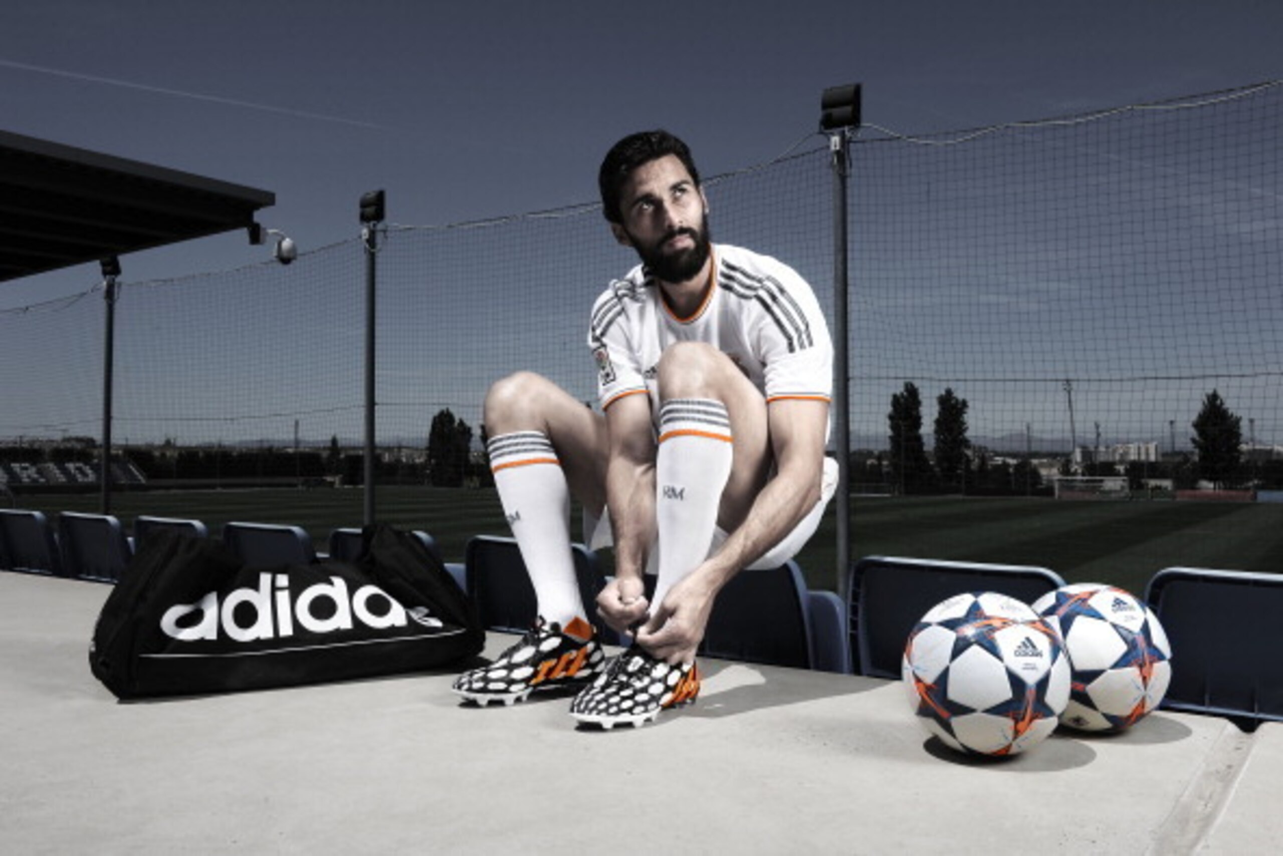 MADRID, SPAIN - UNDATED: In this image from adidas, Alvaro Arbeloa of Real Madrid tries on his adidas Predator Battle Pack boots ahead of Saturday's UEFA Champions League Final at the Ciudad Real Madrid training complex in Madrid, Spain. (Photo by Visionh