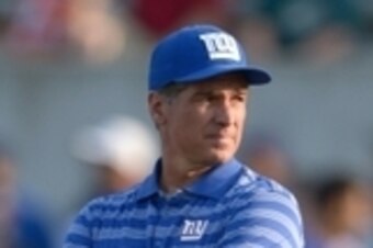 Aug 3, 2014; Canton, OH, USA; New York Giants special teams coordinator Tom Quinn during the 2014 Hall of Fame game against the Buffalo Bills at Fawcett Stadium. Mandatory Credit: Kirby Lee-USA TODAY Sports