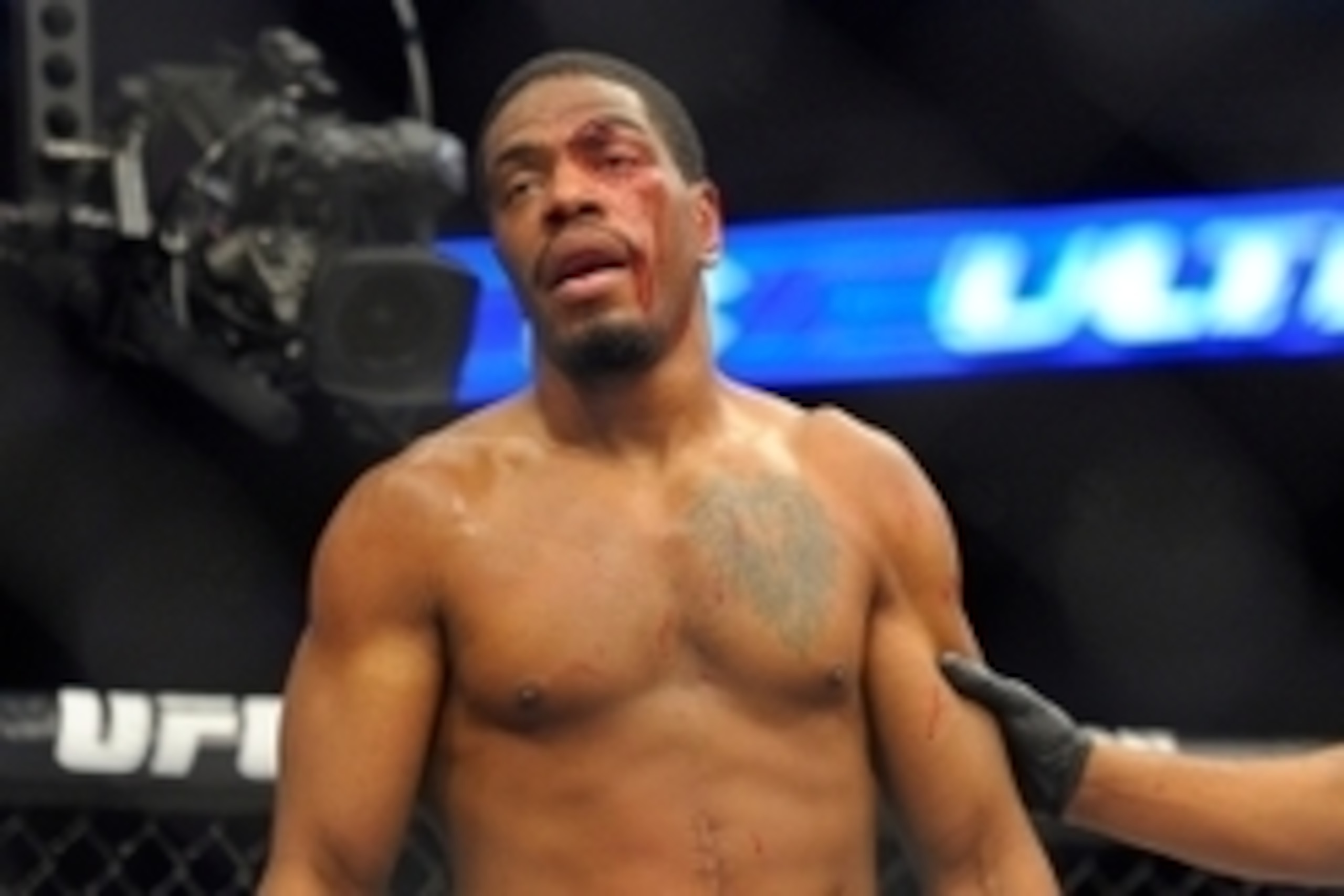 Jan 18, 2015; Boston, MA, USA; Louis Taylor after his technical knock-out against Uriah Hall (not pictured) during a middleweight bout at UFC Fight Night at TD Garden. Mandatory Credit: Bob DeChiara-USA TODAY Sports