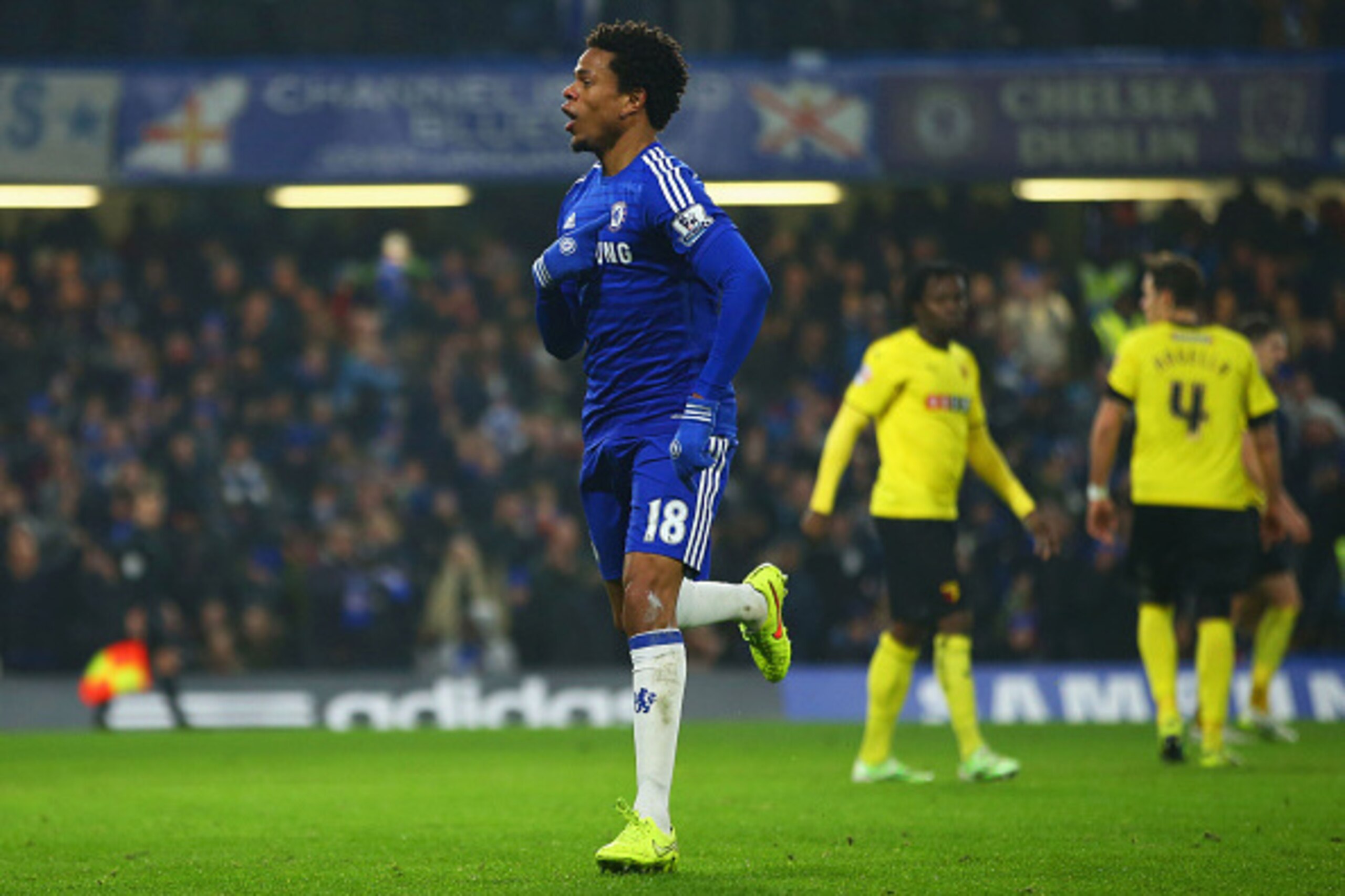 LONDON, ENGLAND - JANUARY 04:  Loic Remy of Chelsea celebrates as he scores their second goal during the FA Cup Third Round match between Chelsea and Watford at Stamford Bridge on January 4, 2015 in London, England.  (Photo by Richard Heathcote/Getty Imag