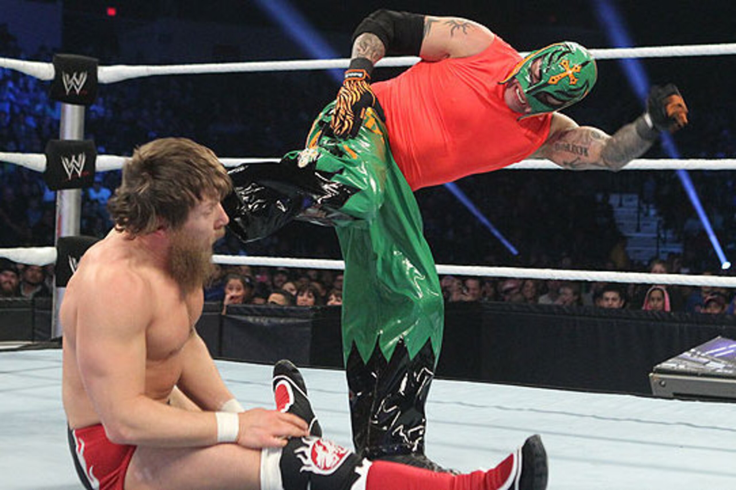 Rey Mysterio in action against Daniel Bryan