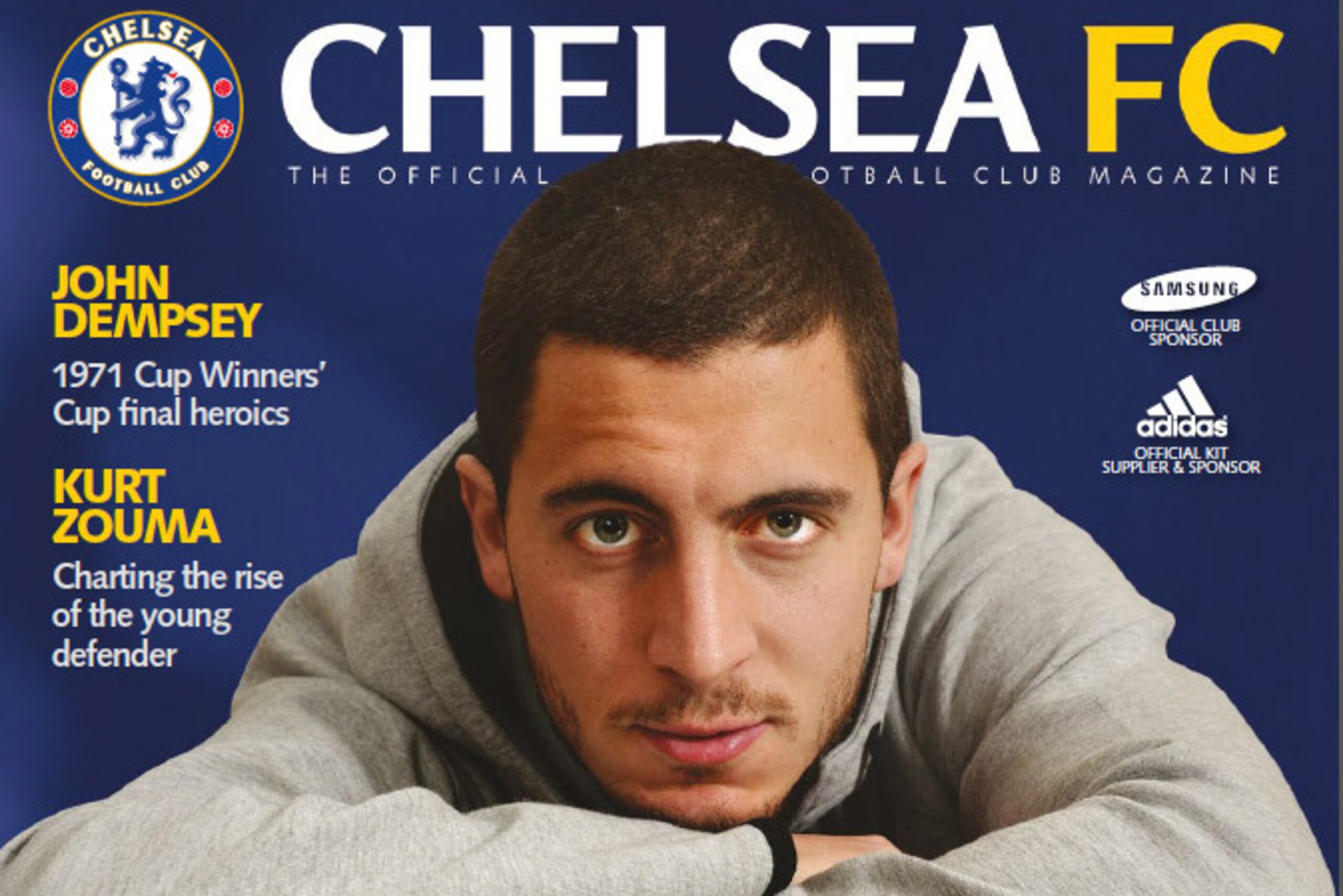 Hazard is the cover star of the latest Chelsea magazine