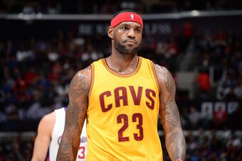 LOS ANGELES, CA -  JANUARY 16: LeBron James #23 of the Cleveland Cavaliers during the game against the Los Angeles Clippers on January 16, 2015 at STAPLES Center in Los Angeles, California. NOTE TO USER: User expressly acknowledges and agrees that, by dow