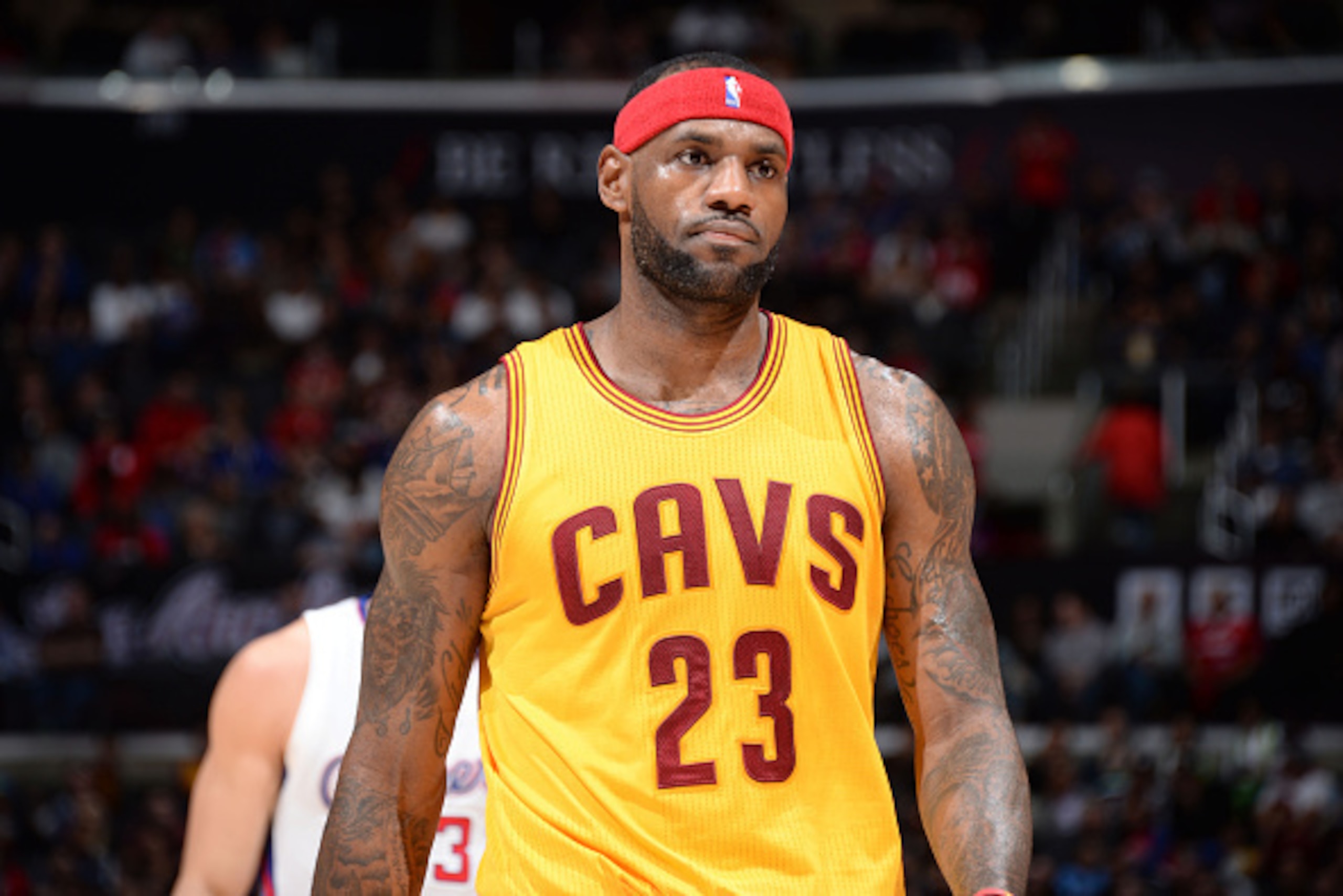 LOS ANGELES, CA -  JANUARY 16: LeBron James #23 of the Cleveland Cavaliers during the game against the Los Angeles Clippers on January 16, 2015 at STAPLES Center in Los Angeles, California. NOTE TO USER: User expressly acknowledges and agrees that, by dow