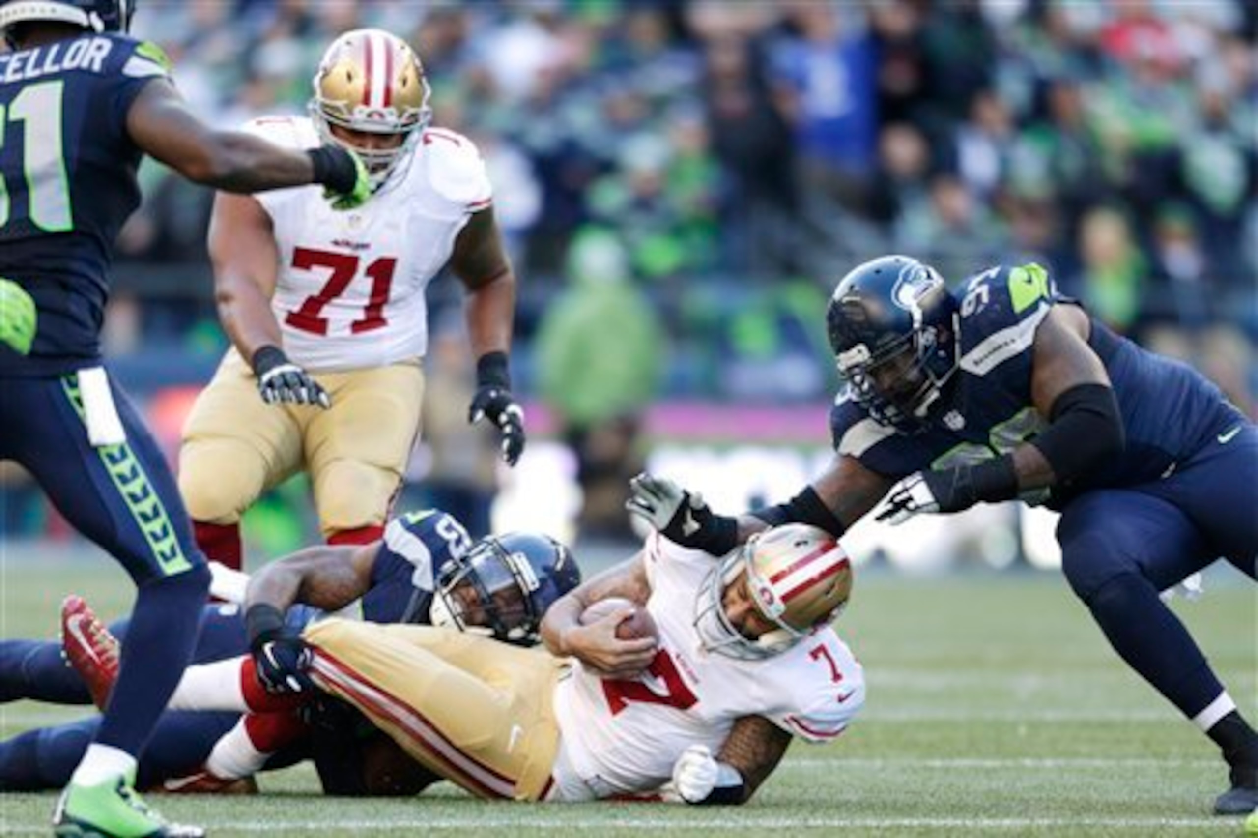 Kaepernick's clouded decision-making and an underachieving 49ers offensive line led to far too many sacks this past season.
