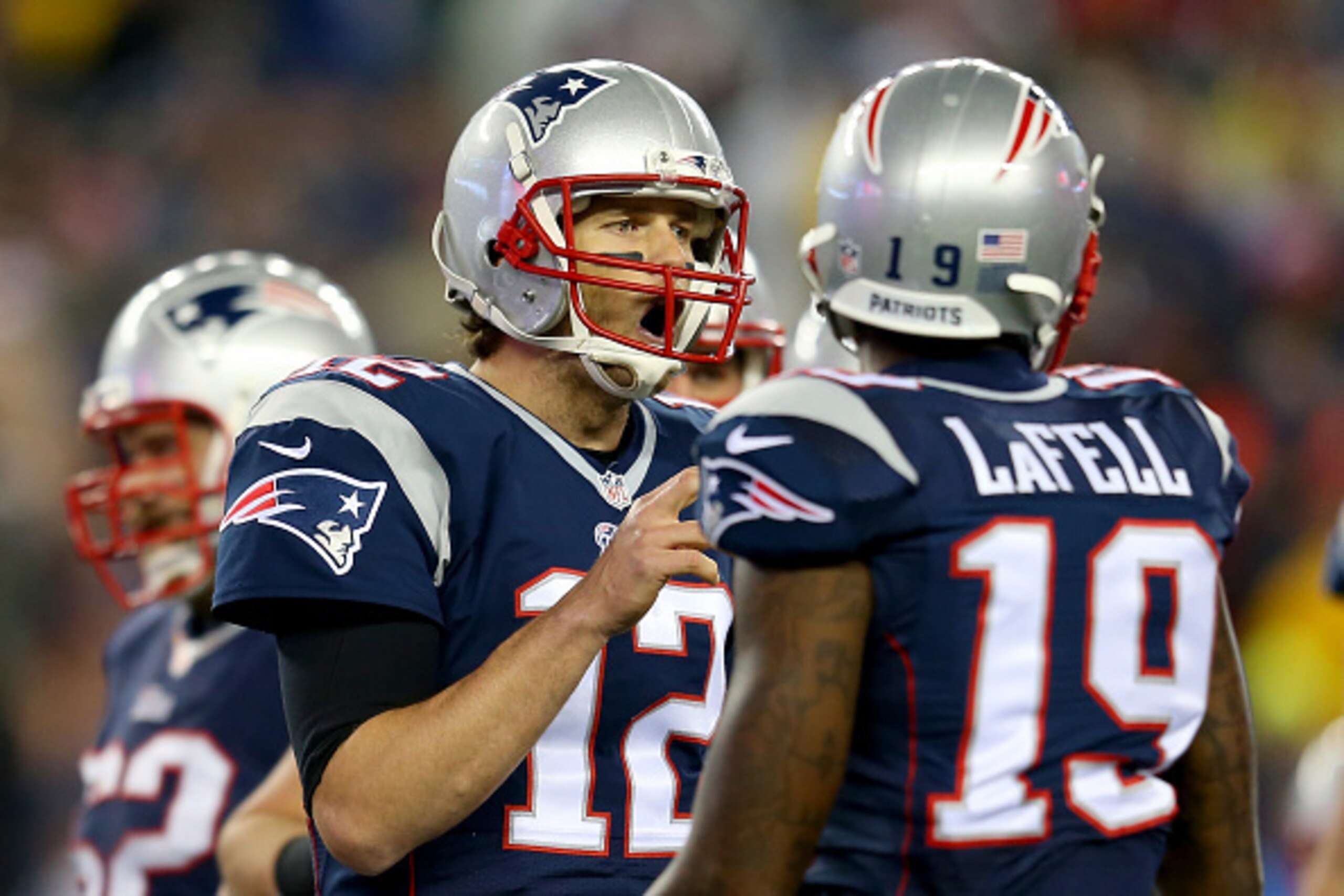 FOXBORO, MA - JANUARY 18: Tom Brady #12 of the New England Patriots reacts against the Indianapolis Colts of the 2015 AFC Championship Game at Gillette Stadium on January 18, 2015 in Foxboro, Massachusetts. (Photo by Jim Rogash/Getty Images) FOXBORO, MA - JANUARY 18: Tom Brady #12 of the New England Patriots reacts against the Indianapolis Colts of the 2015 AFC Championship Game at Gillette Stadium on January 18, 2015 in Foxboro, Massachusetts. (Photo by Jim Rogash/Getty Images)
