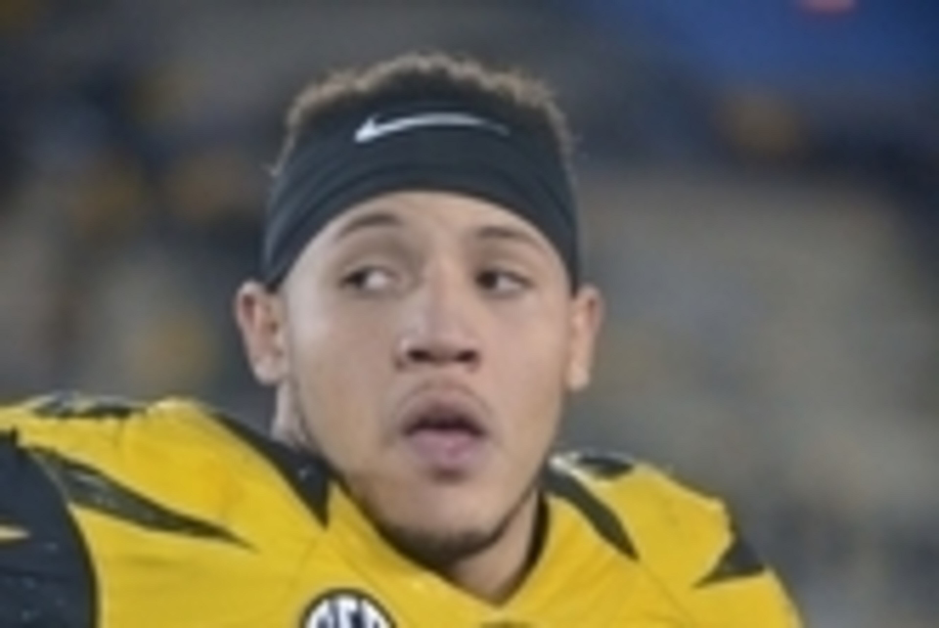 Nov 1, 2014; Columbia, MO, USA; Missouri Tigers defensive lineman Shane Ray (56) watches play on th e sidelines during the first half against the Kentucky Wildcats at Faurot Field. Missouri won 20-10. Mandatory Credit: Denny Medley-USA TODAY Sports