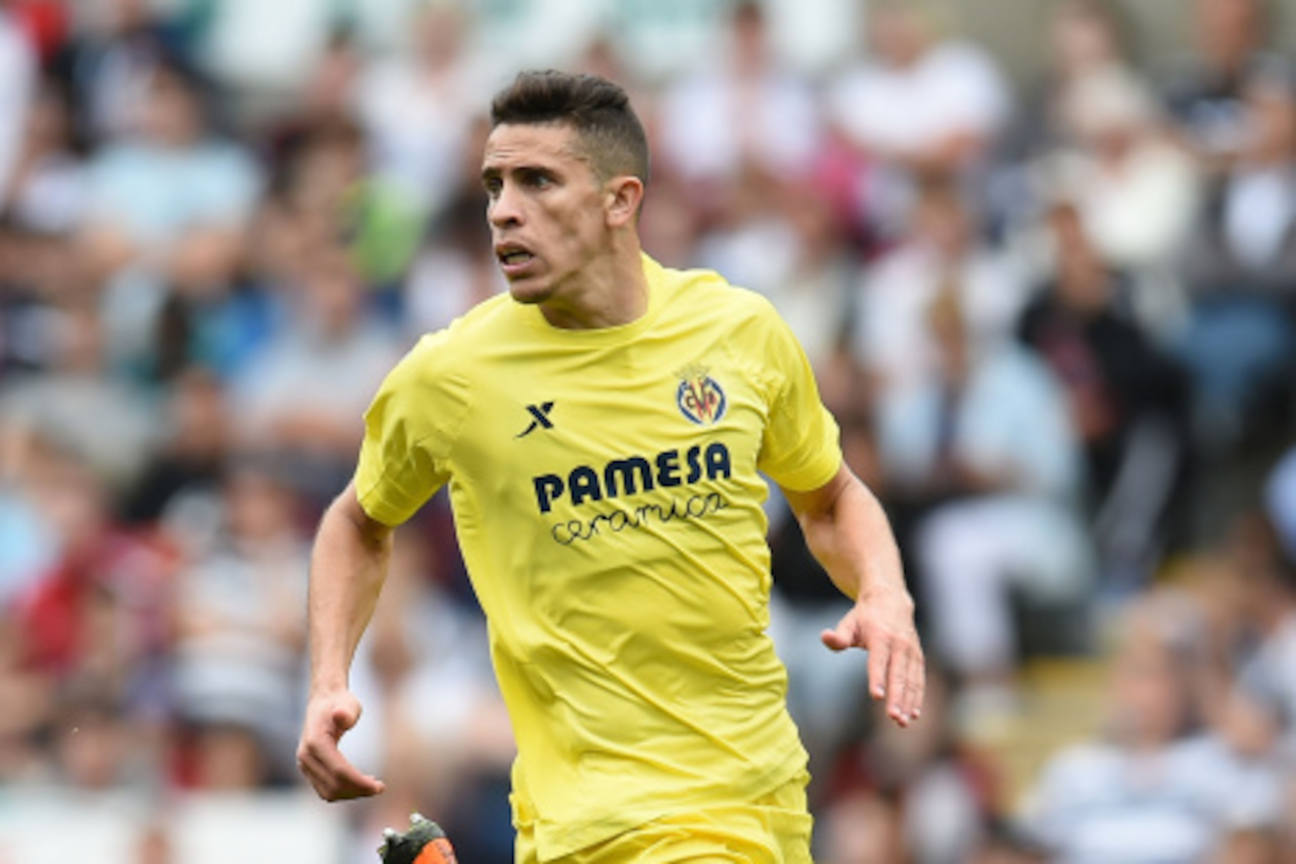 SWANSEA, WALES - AUGUST 09:  Gabriel Paulista of Villarreal in action during a pre season friendly match between Swansea City and Villarreal at Liberty Stadium on August 09, 2014 in Swansea, Wales.  (Photo by Tom Dulat/Getty Images)