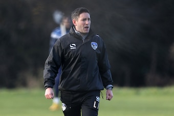 OLDHAM, ENGLAND - JANUARY 05:  Oldham Manager Lee Johnson takes training on January 5, 2015 in Oldham, England.  (Photo by Jan Kruger/Getty Images)