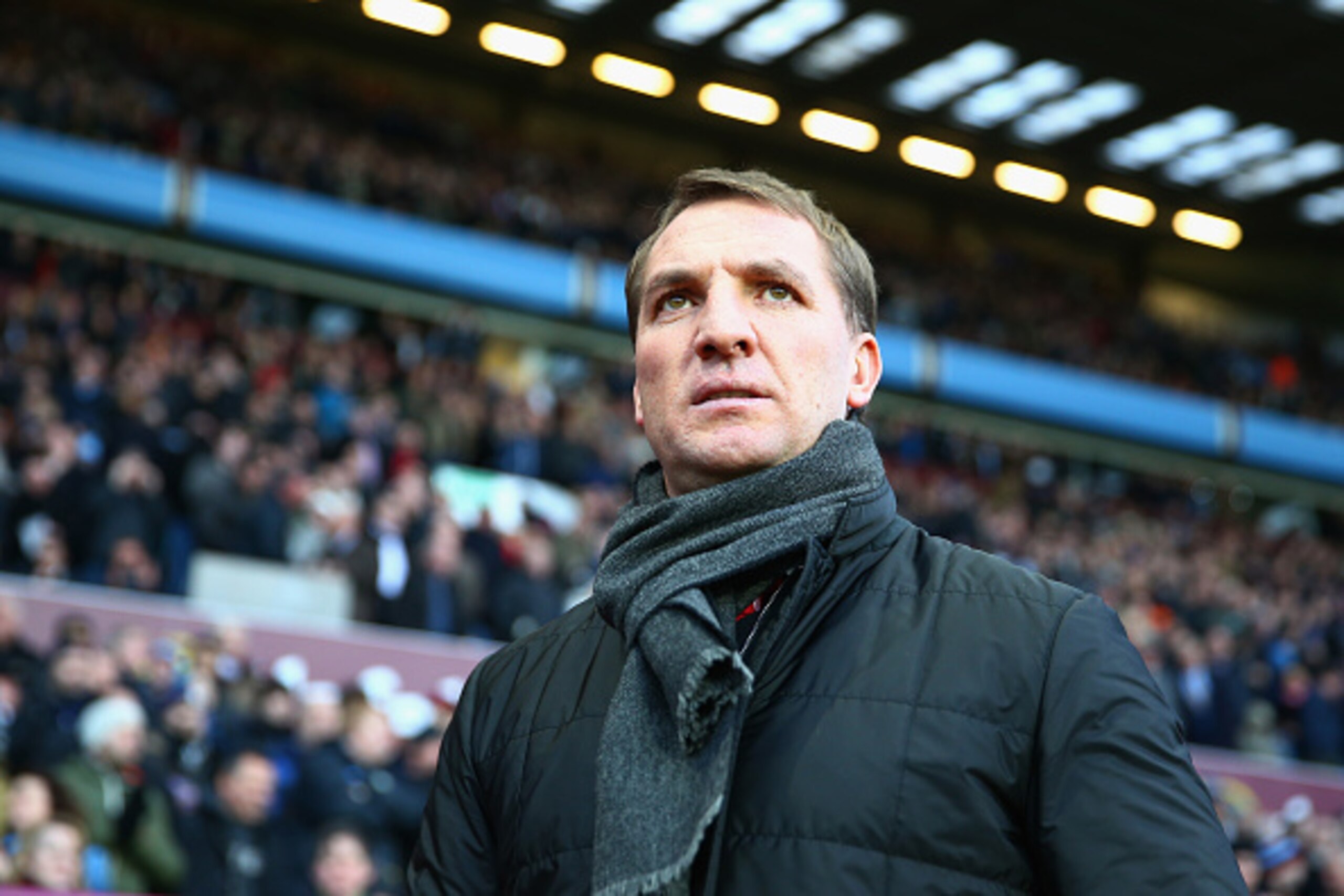 BIRMINGHAM, ENGLAND - JANUARY 17:  Brendan Rodgers, Manager of Liverpool looks on during the Barclays Premier League match between Aston Villa and Liverpool at Villa Park on January 17, 2015 in Birmingham, England.  (Photo by Clive Mason/Getty Images)