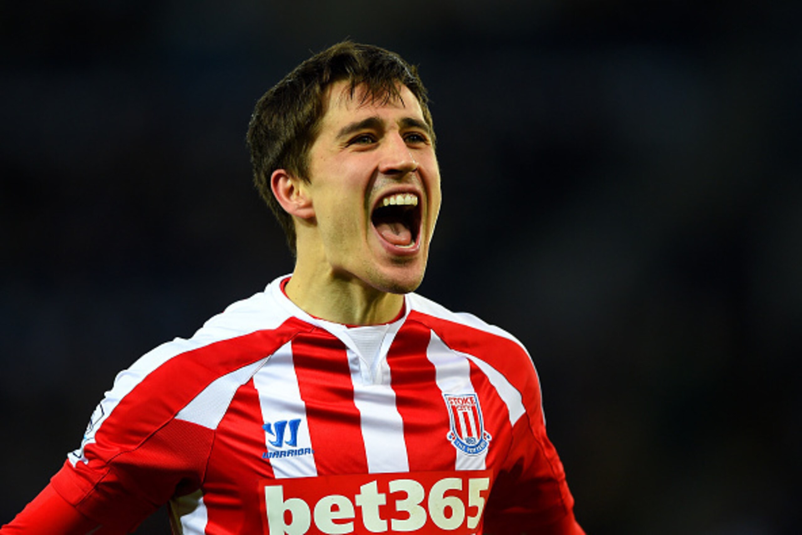 LEICESTER, ENGLAND - JANUARY 17:  Bojan Krkic of Stoke City celebrates after scoring the opening goal during the Barclays Premier League match between Leicester City and Stoke City at The King Power Stadium on January 17, 2015 in Leicester, England.  (Pho